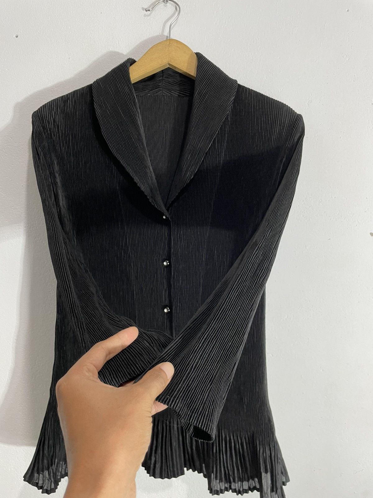 Yohji Yamamoto Undefined summer Black Pleated shirt Jacket issey style Size M / US 6-8 / IT 42-44 - 4 Thumbnail