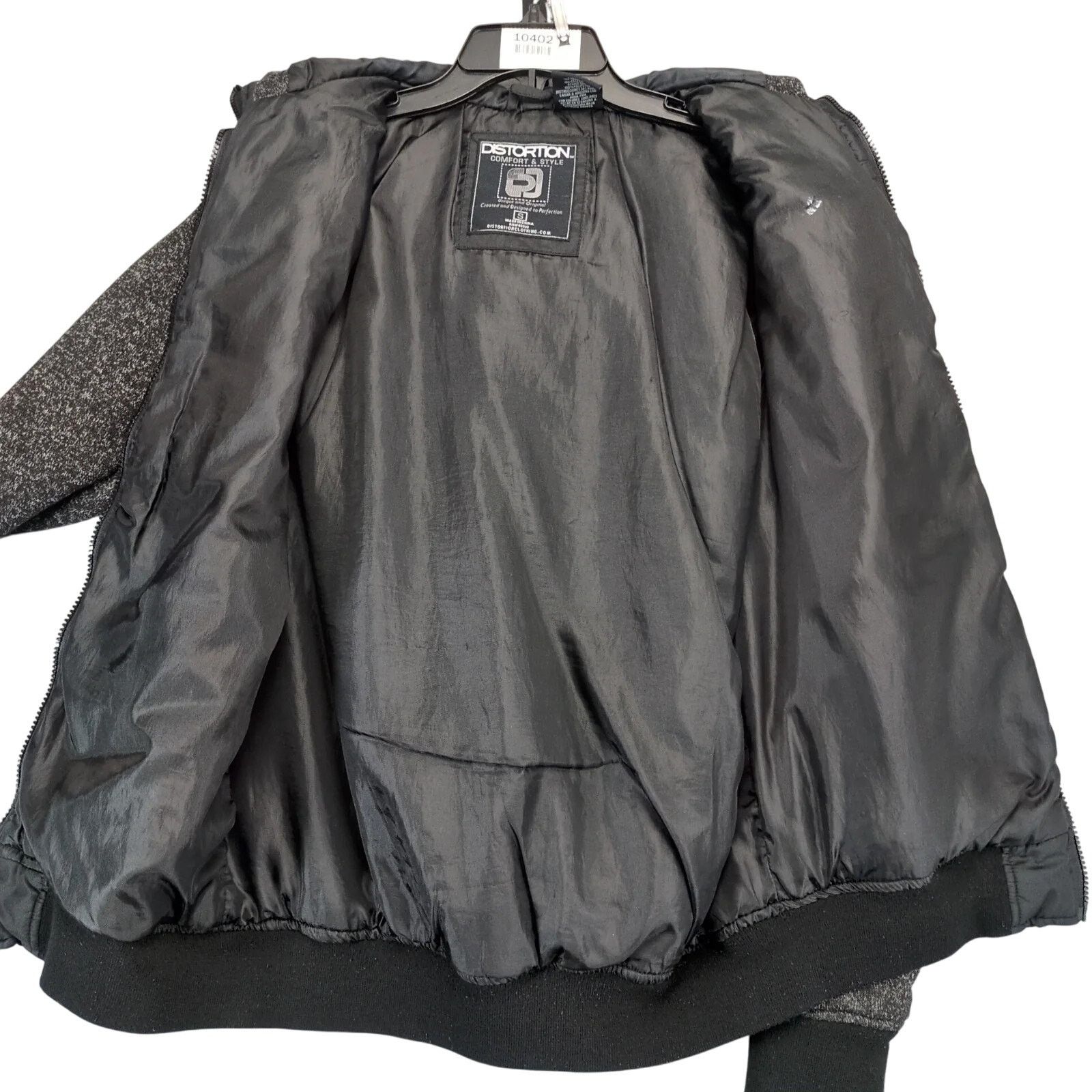 Other Distortion Black Puffer Jacket Men's S Knit Sleeves Full Zip Size US S / EU 44-46 / 1 - 2 Thumbnail