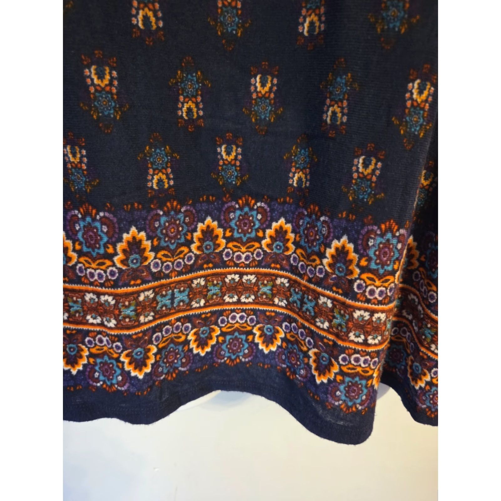 Vintage VINTAGE America Blues Navy Blue Embroidered Stretchy Sheer Top Hippie Boho XL Shirt Womens Size XL / US 12-14 / IT 48-50 - 4 Thumbnail