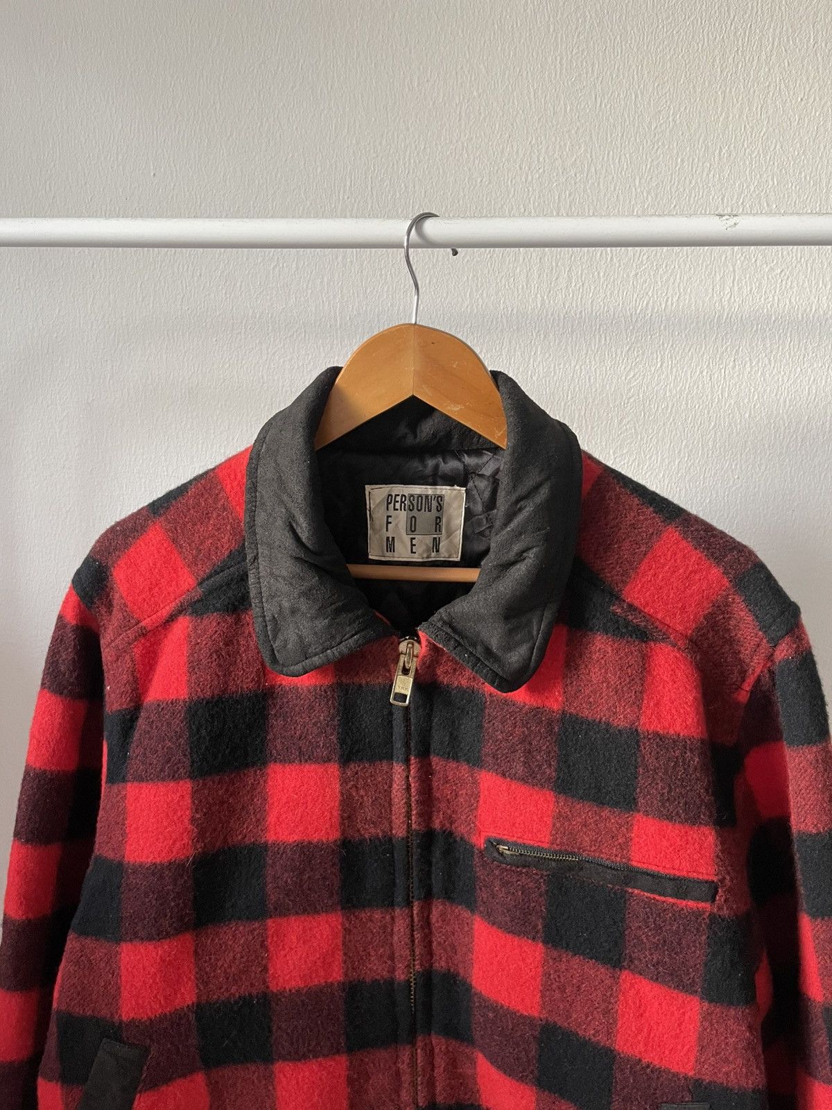 PERSON'S 80s Persons For Men Plaid Wool Destroit Style Jacket Size US L / EU 52-54 / 3 - 9 Thumbnail