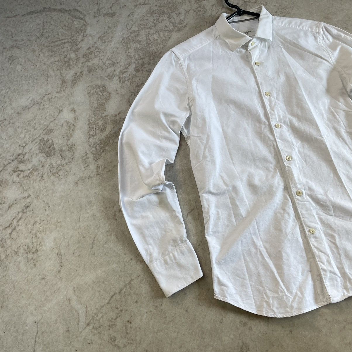 Designer × Tintoria Mattei Tintoria Mattei 954 White Slim Fit Cotton Button Shirt Size 38R - 2 Thumbnail