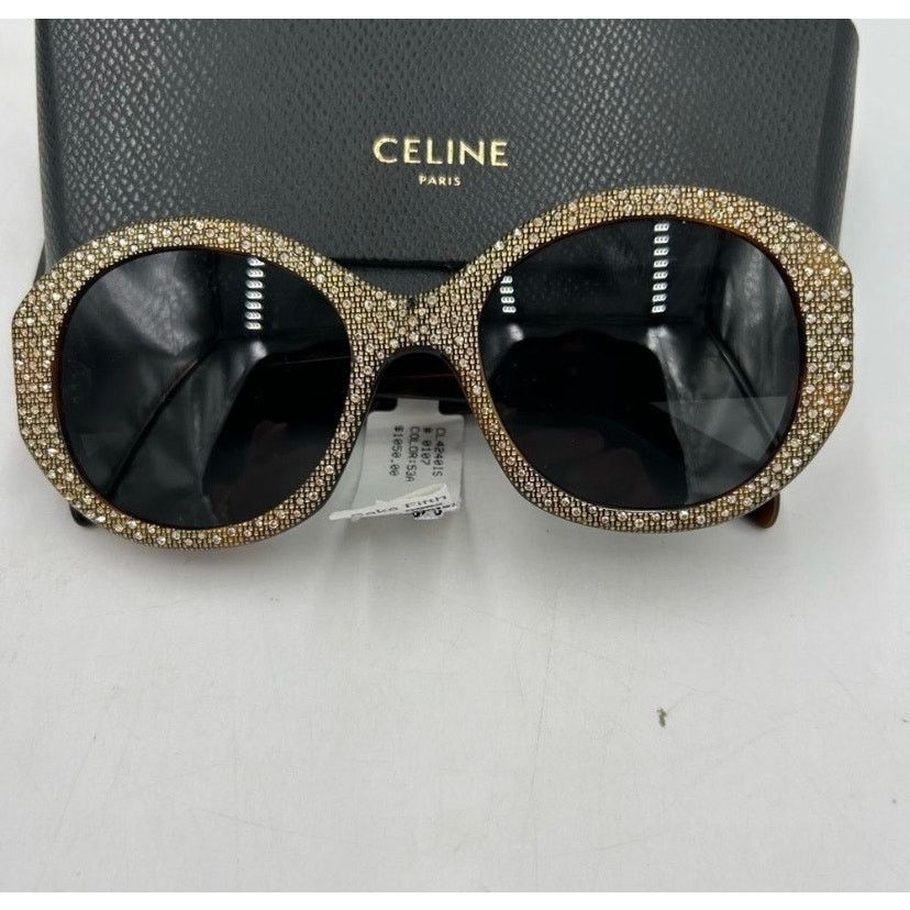 Celine Women's Celine Havana brown crystal sunglasses made in Italy Size ONE SIZE - 2 Thumbnail