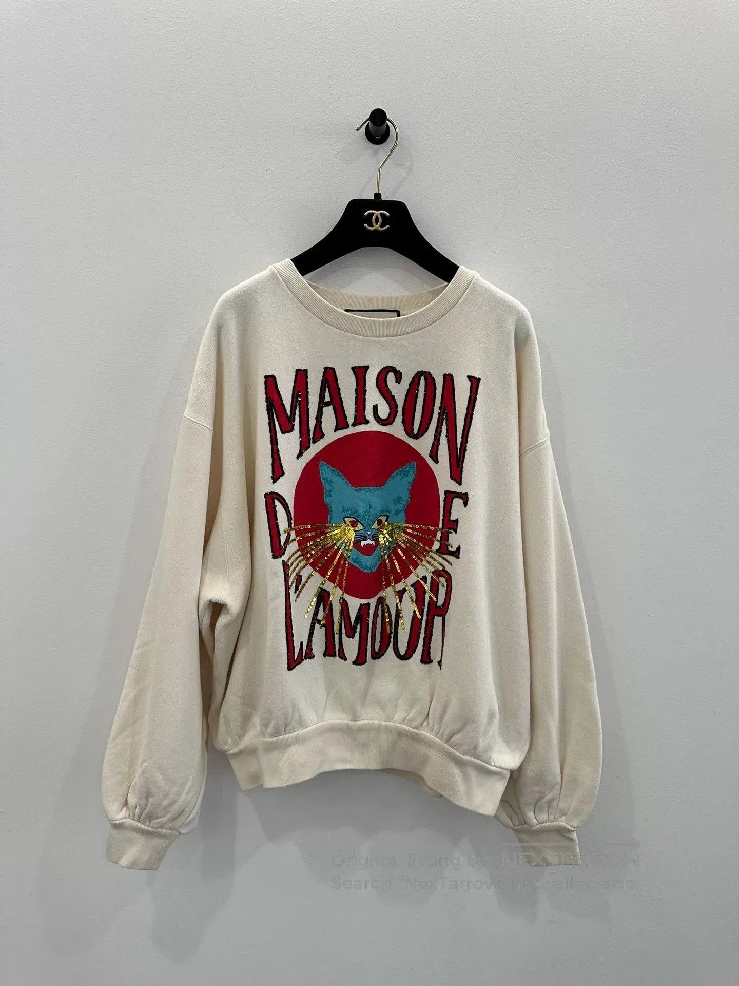Gucci Gucci Sequin Cat Logo Sweatshirt S. Size S / US 4 / IT 40 - 1 Thumbnail