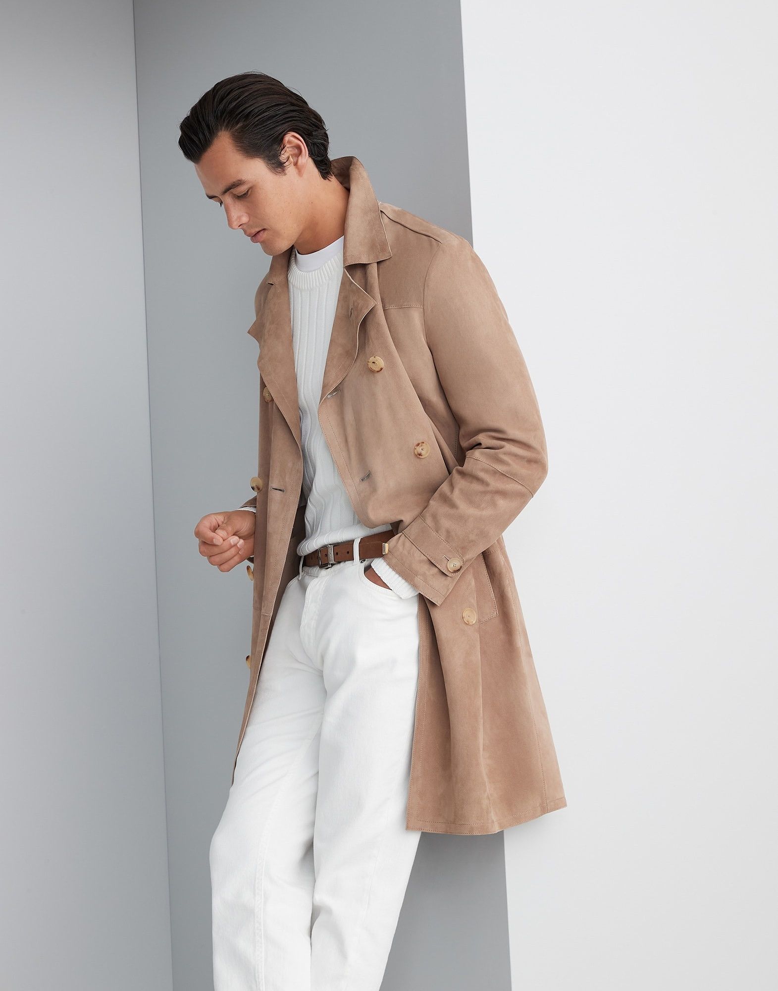 Brunello Cucinelli Leather Overcoat in Open Brown Size US M / EU 48-50 / 2 - 4 Thumbnail