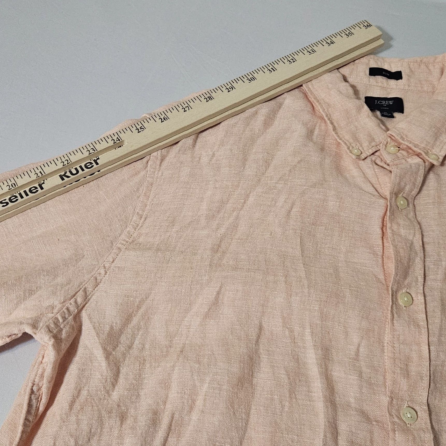 J.Crew J.CREW Linen Shirt Mens XL Salmon Orange Button-Down Long Sleeve Lightweight Shirt Size US XL / EU 56 / 4 - 5 Thumbnail