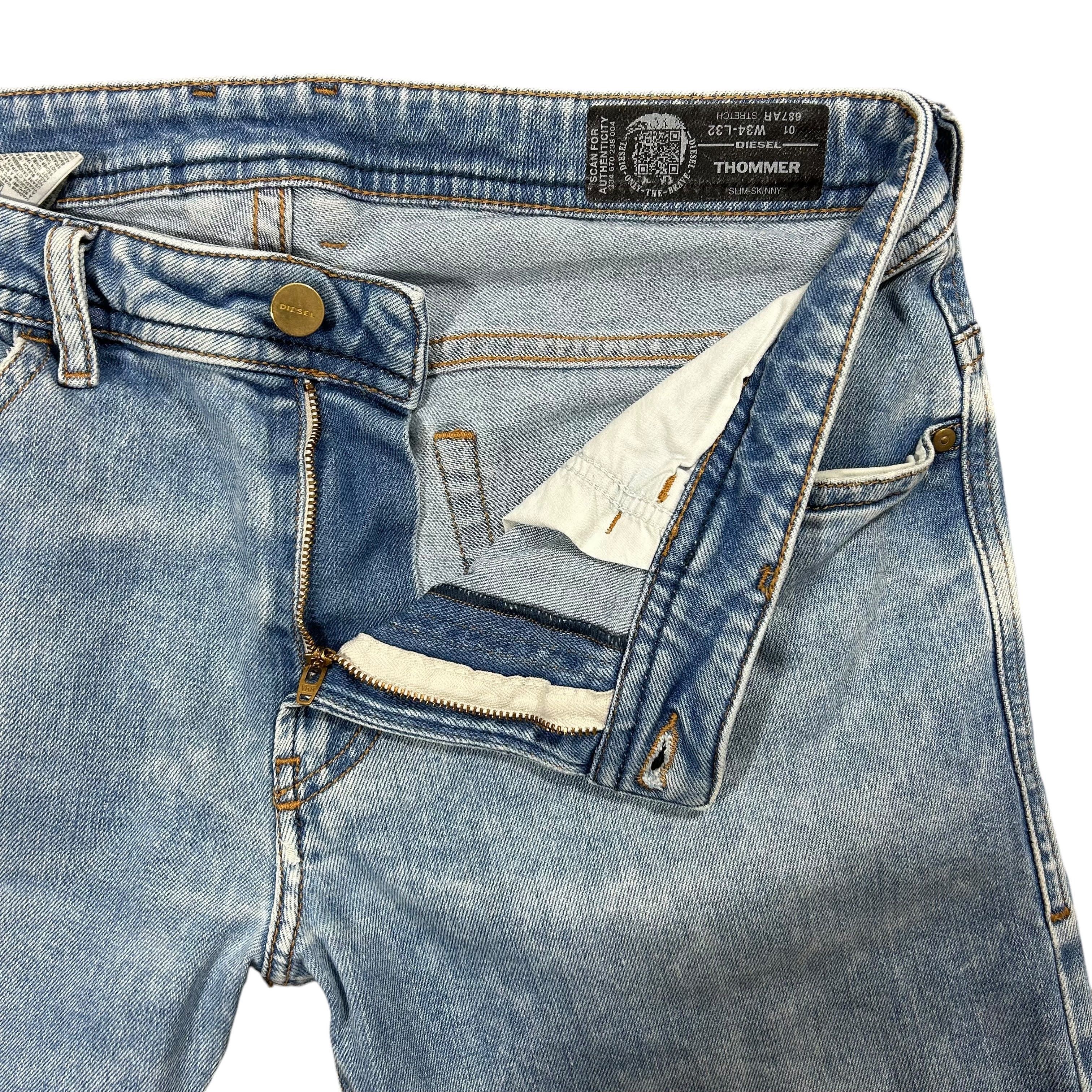 Diesel Diesel Thommer Slim Skinny Stretch Blue Denim Jeans W34L32 Size US 34 / EU 50 - 3 Thumbnail