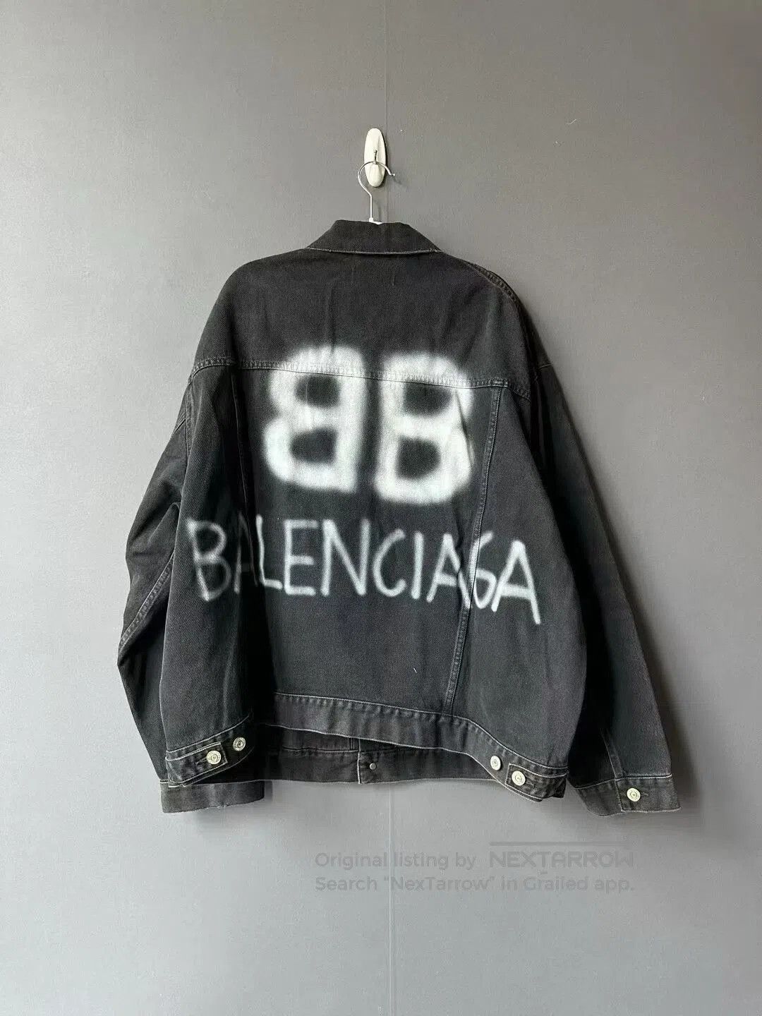 Balenciaga balenciaga black spray paint denim jacket. Size US XS / EU 42 / 0 - 2 Thumbnail