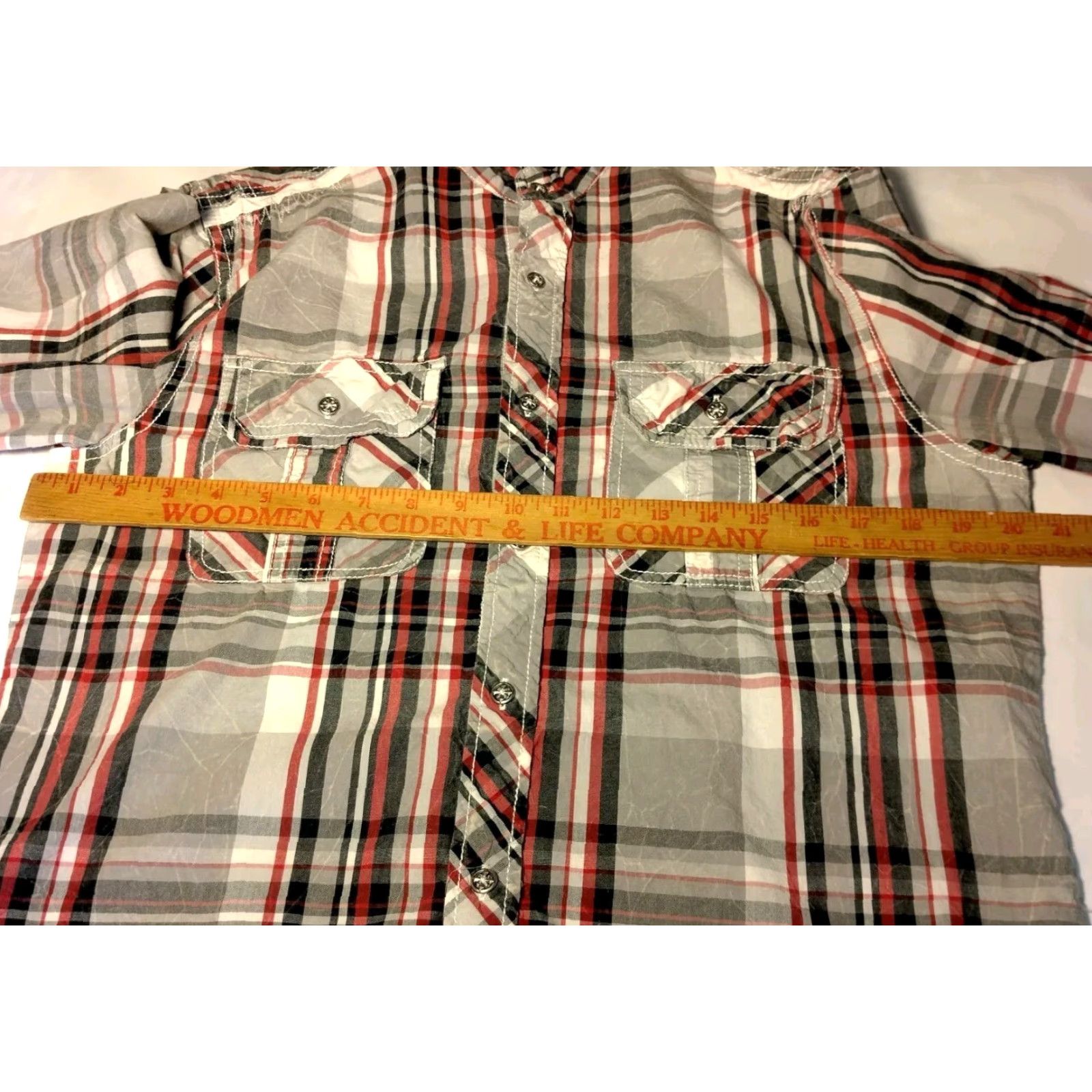 Affliction Affliction Shirt Black Premium Plaid Button Embroidered Medium Gray Red Black Size US M / EU 48-50 / 2 - 5 Thumbnail
