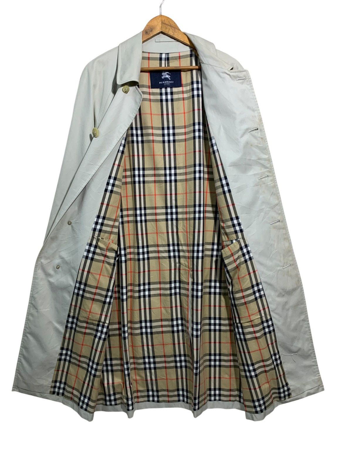 Burberry Prorsum 🔥VTG BURBERRYS NOVACHECK OVERCOATS CREAM WHITE Size US L / EU 52-54 / 3 - 2 Thumbnail