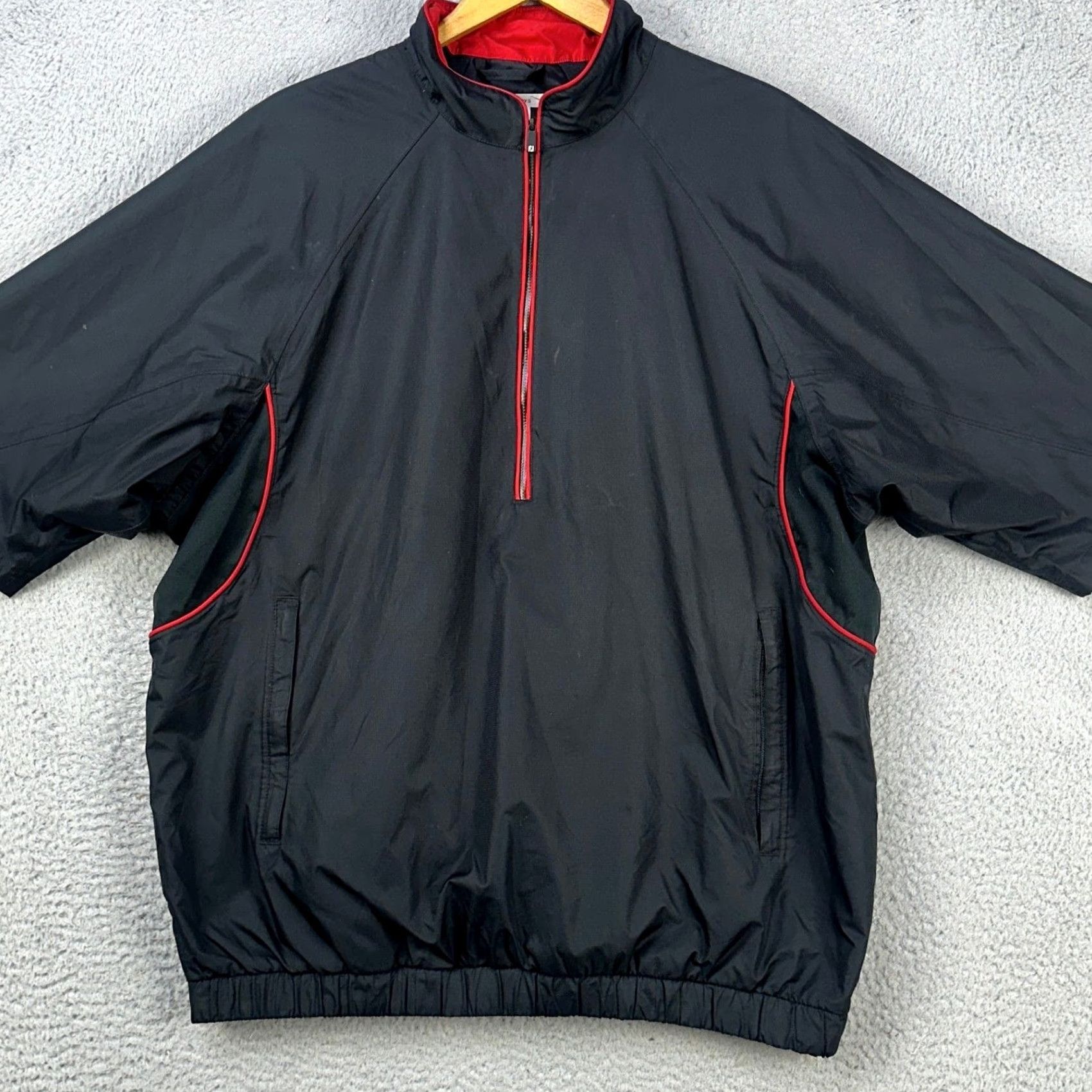 Footjoy FootJoy FJ Mens DryJoys Pullover Jacket Black Large Short Sleeve Quarter Zip Golfing Mens Size US L / EU 52-54 / 3 - 2 Thumbnail
