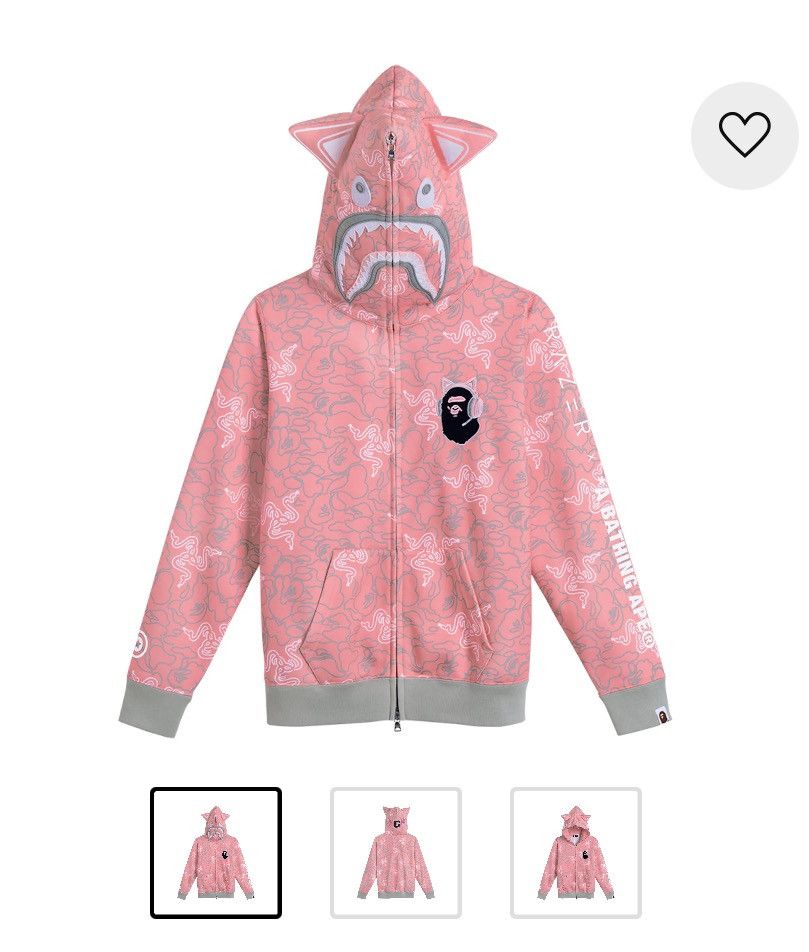Bape BAPE X Razor neon camo shark full zip hoodie Size M / US 6-8 / IT 42-44 - 1 Thumbnail