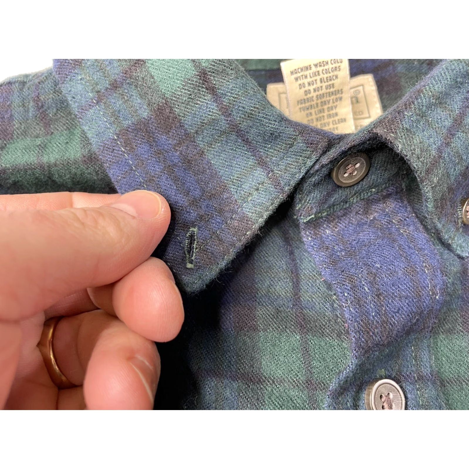 Vintage LL Bean Men's Large Scotch Plaid Flannel Button-Up Shirt Slightly Fitted 298167 Size US L / EU 52-54 / 3 - 4 Thumbnail