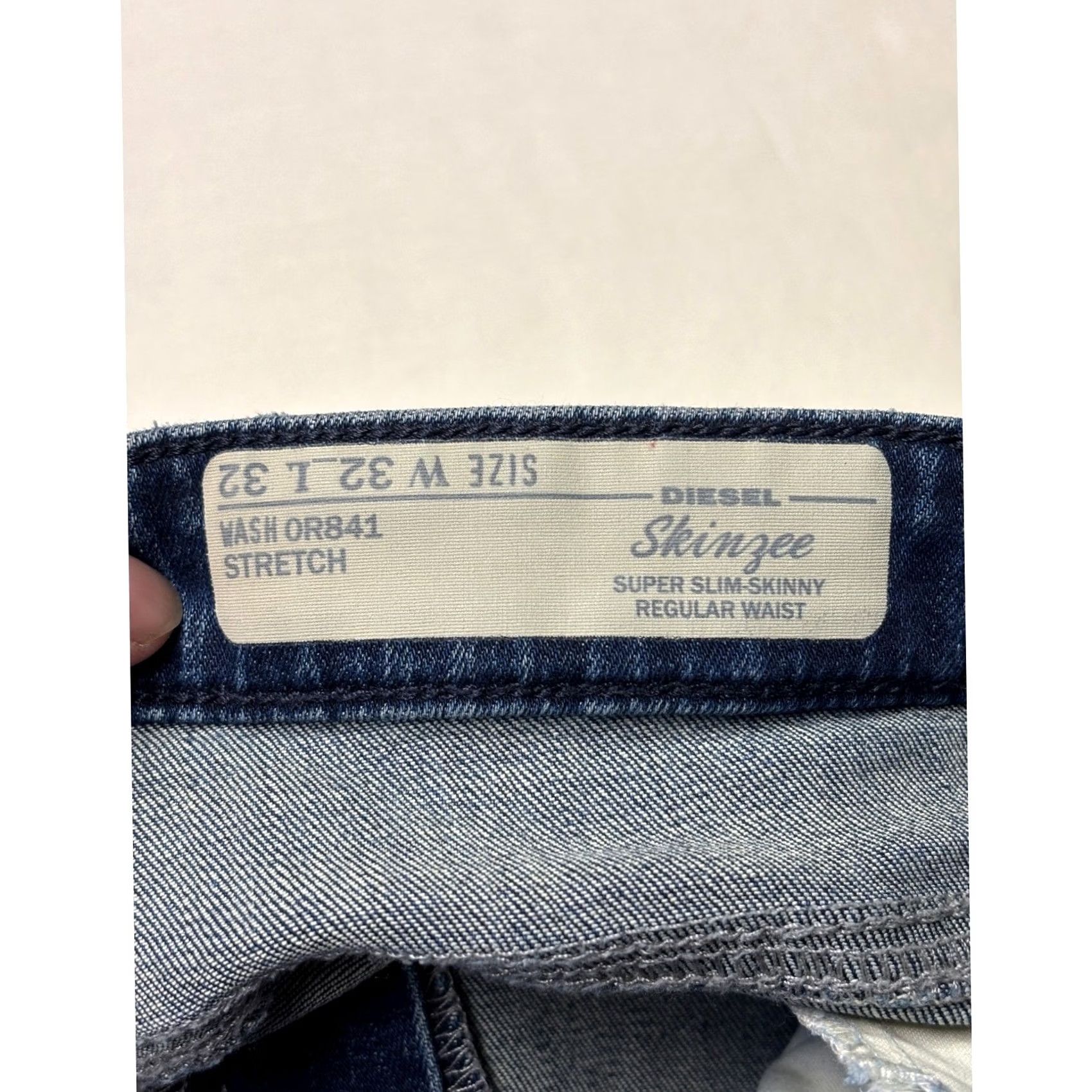 Diesel Diesel Skinzee Jeans Medium Wash 32W 28L Slim Skinny Denim Stretch 5-Pocket Womens Casual City Retro Belted Patch Distressed Size 24" / US 00 / IT 34 - 6 Thumbnail