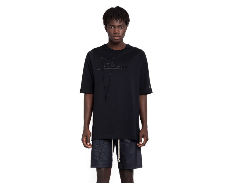 Champion × Rick Owens Rick Owens x Champion black embroidered short-sleeve tee Size US XS / EU 42 / 0 - 3 Thumbnail
