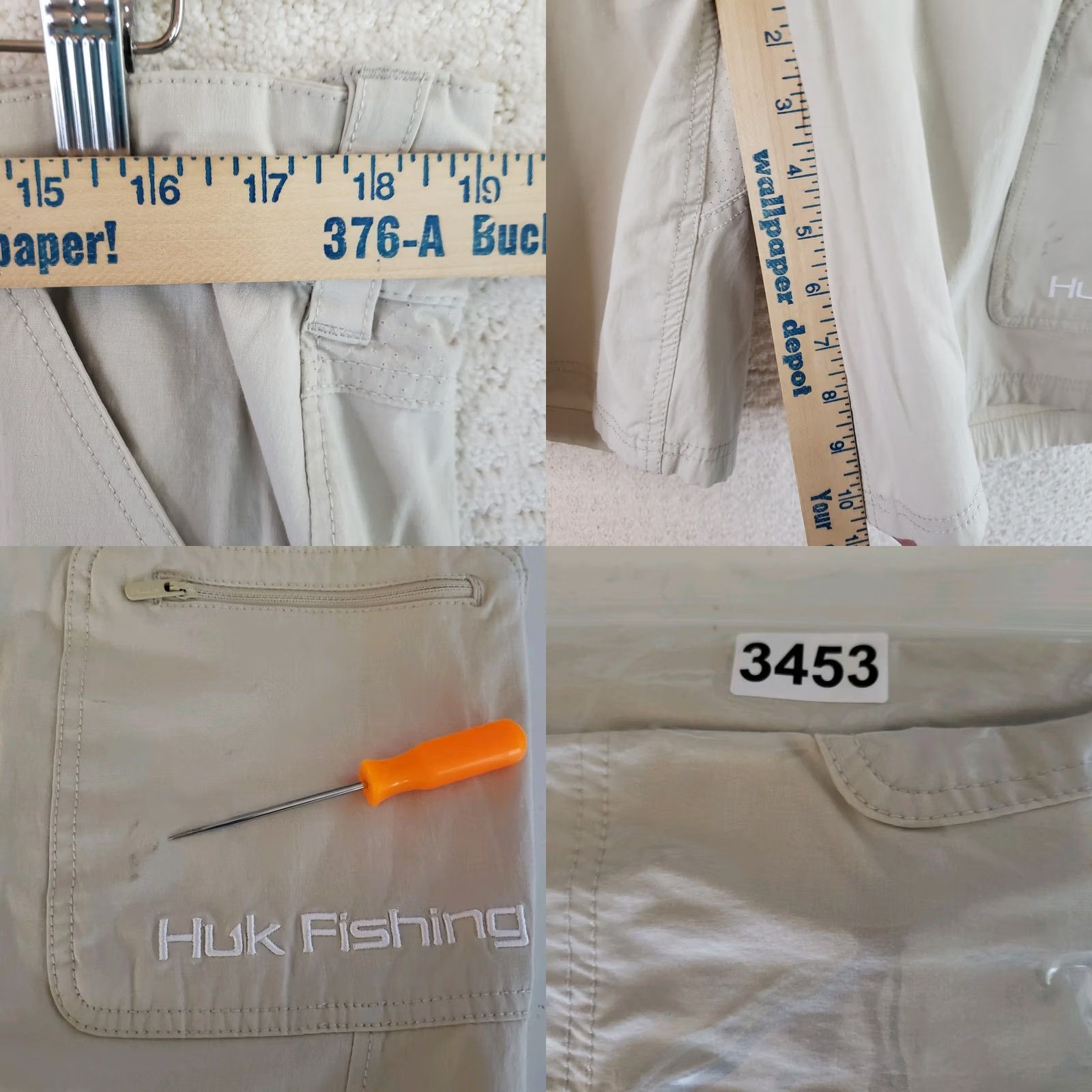 Vintage Huk Men’s XL Beige Next Level Performance Fishing Cargo Shorts Adjustable Waist Shirt? Size US 36 / EU 52 - 10 Thumbnail