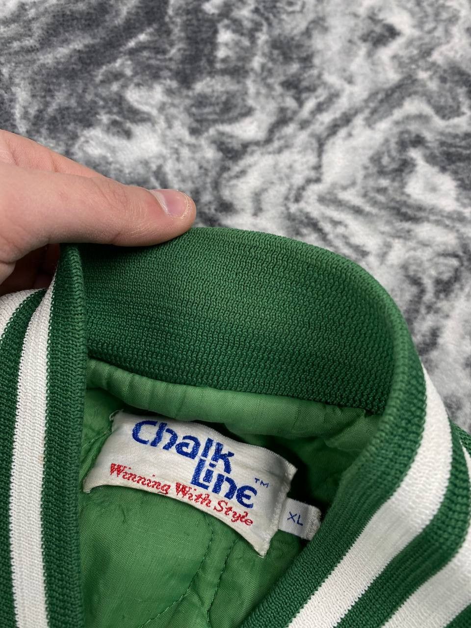 Vintage Vintage New York Jets Chalk Line 90s Bomber Jacket Big Logo Size US XL / EU 56 / 4 - 4 Thumbnail