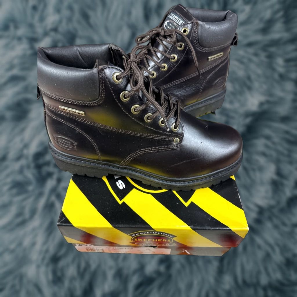 SKECHERS VINTAGE Skechers Bully Brown Boots 6606 Mens Sz 9 M W Box Leather Boots Brown 9 Mens Size US 9 / EU 42 - 1 Thumbnail
