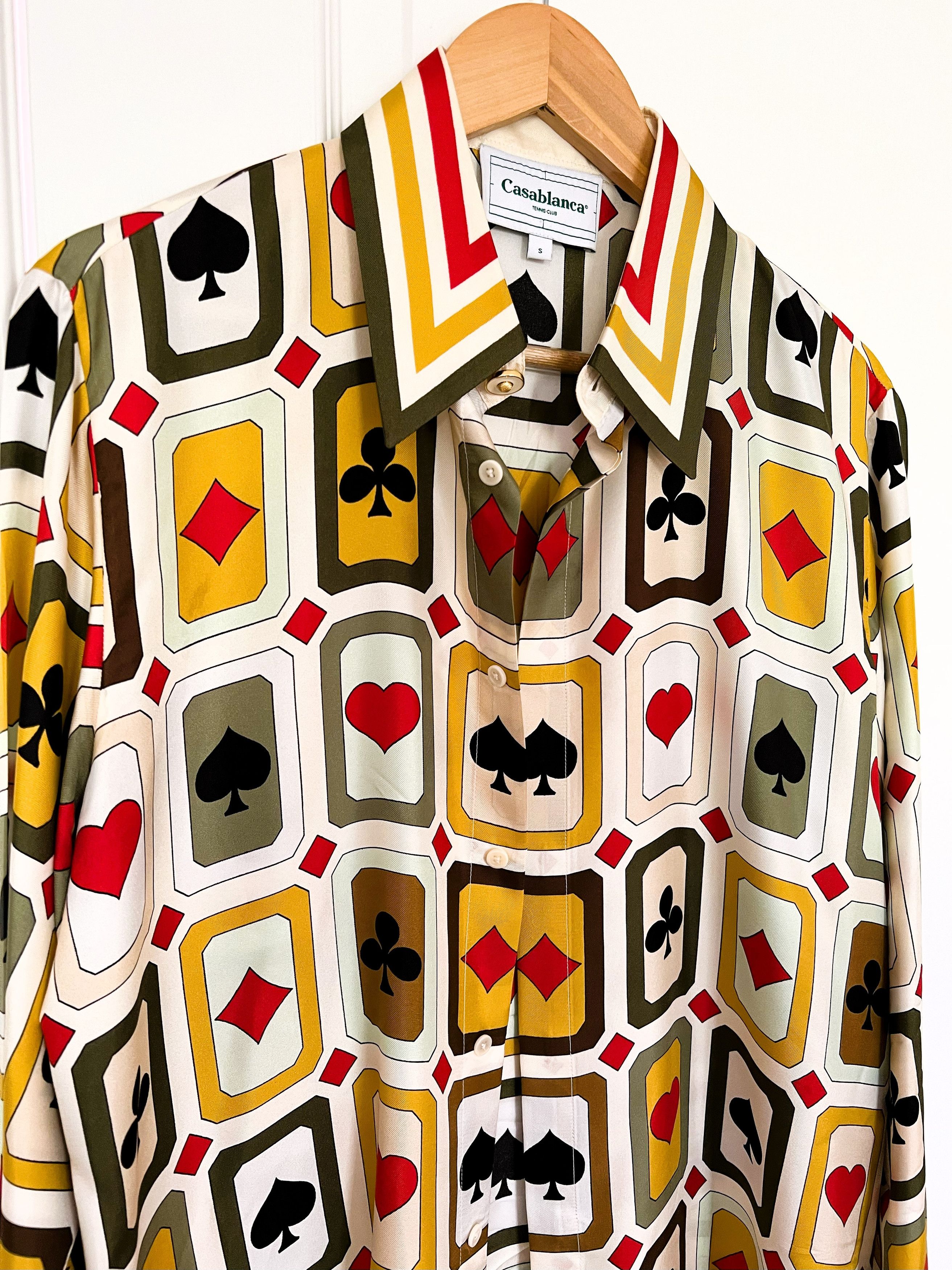 Casablanca Ace Diamond Cards Silk-Twill Shirt Size US S / EU 44-46 / 1 - 8 Thumbnail