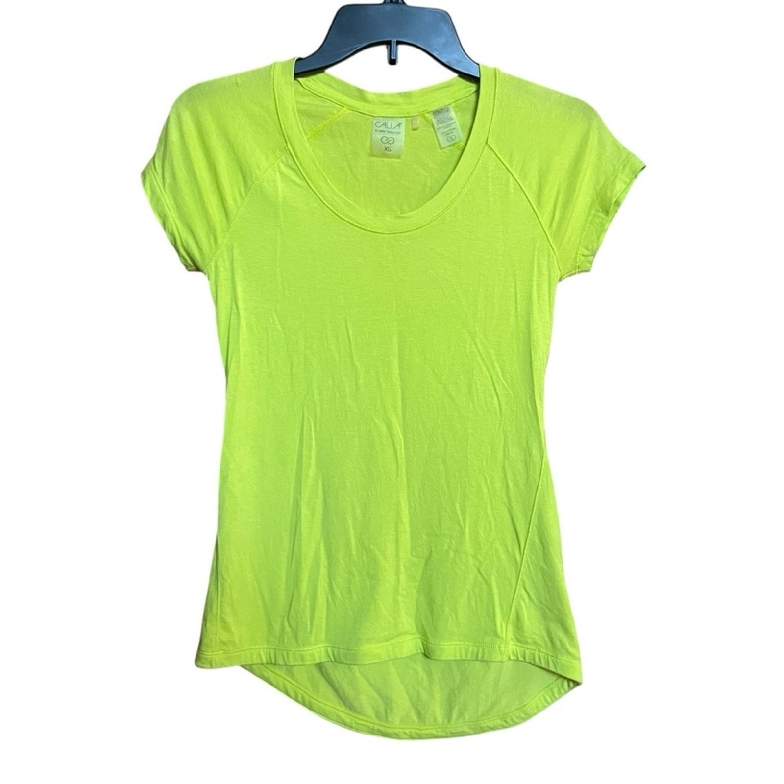 Other Calia XS Neon Yellow Short Sleeve Stretch Workout Tee Size XS / US 0-2 / IT 36-38 - 1 Thumbnail