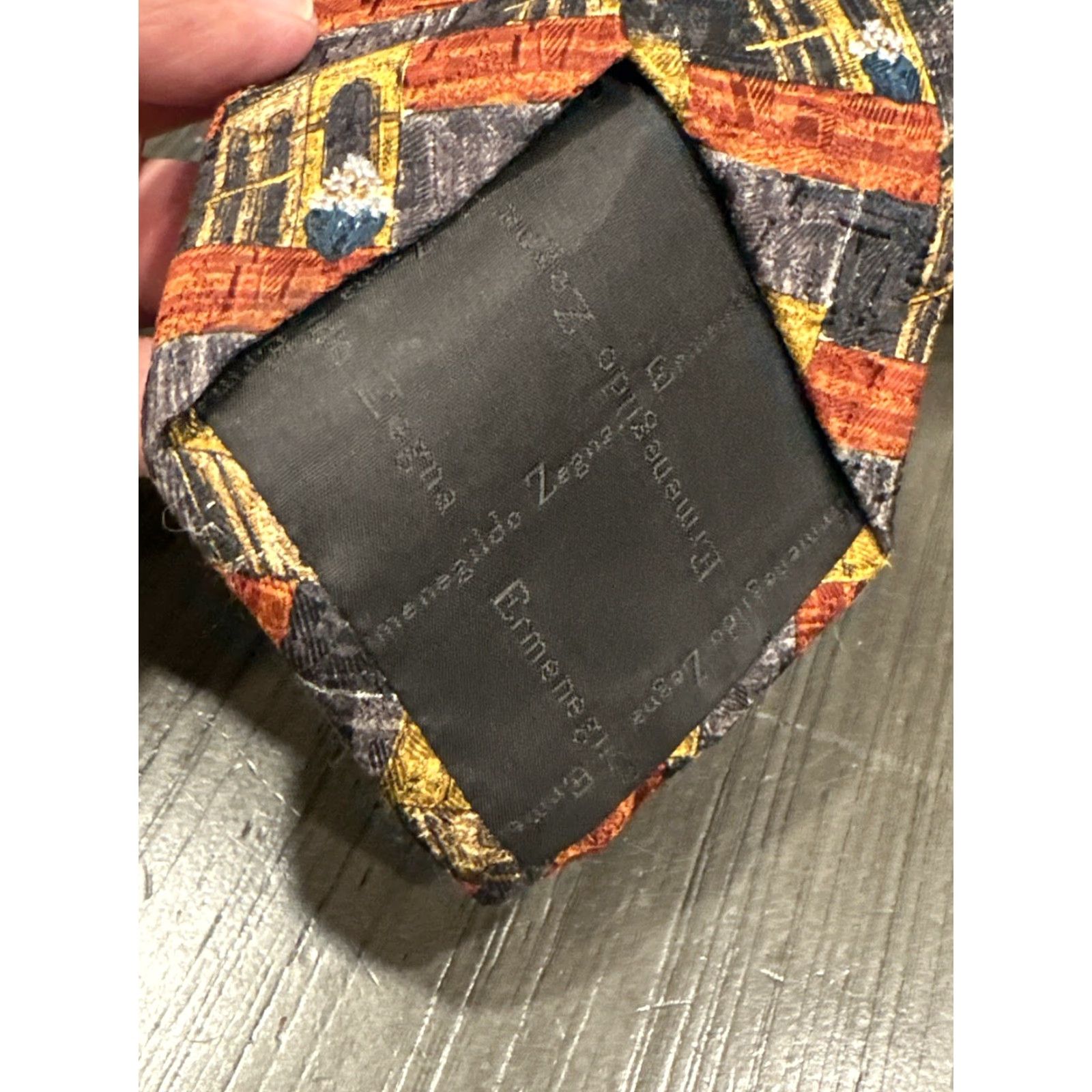 Ermenegildo Zegna ERMINOGLIDO ZEGNA Men's Silk Tie Geometric Pattern Multicolor Classic Italy One Size Size ONE SIZE - 7 Thumbnail