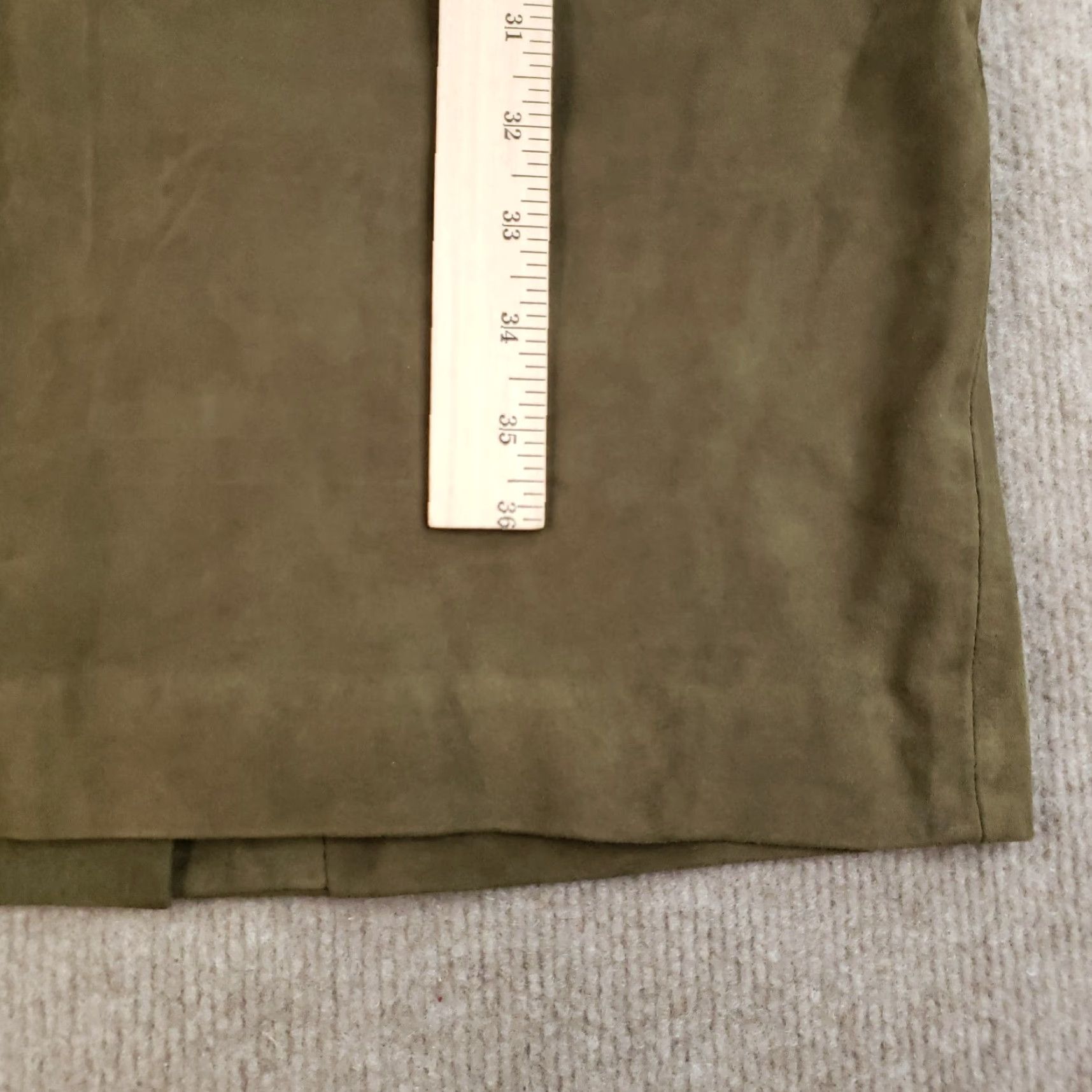 Vintage SET Dress Women Size 4 Green Suede Leather Sleeveless Midi Belted Pockets V Neck Size S / US 4 / IT 40 - 5 Thumbnail