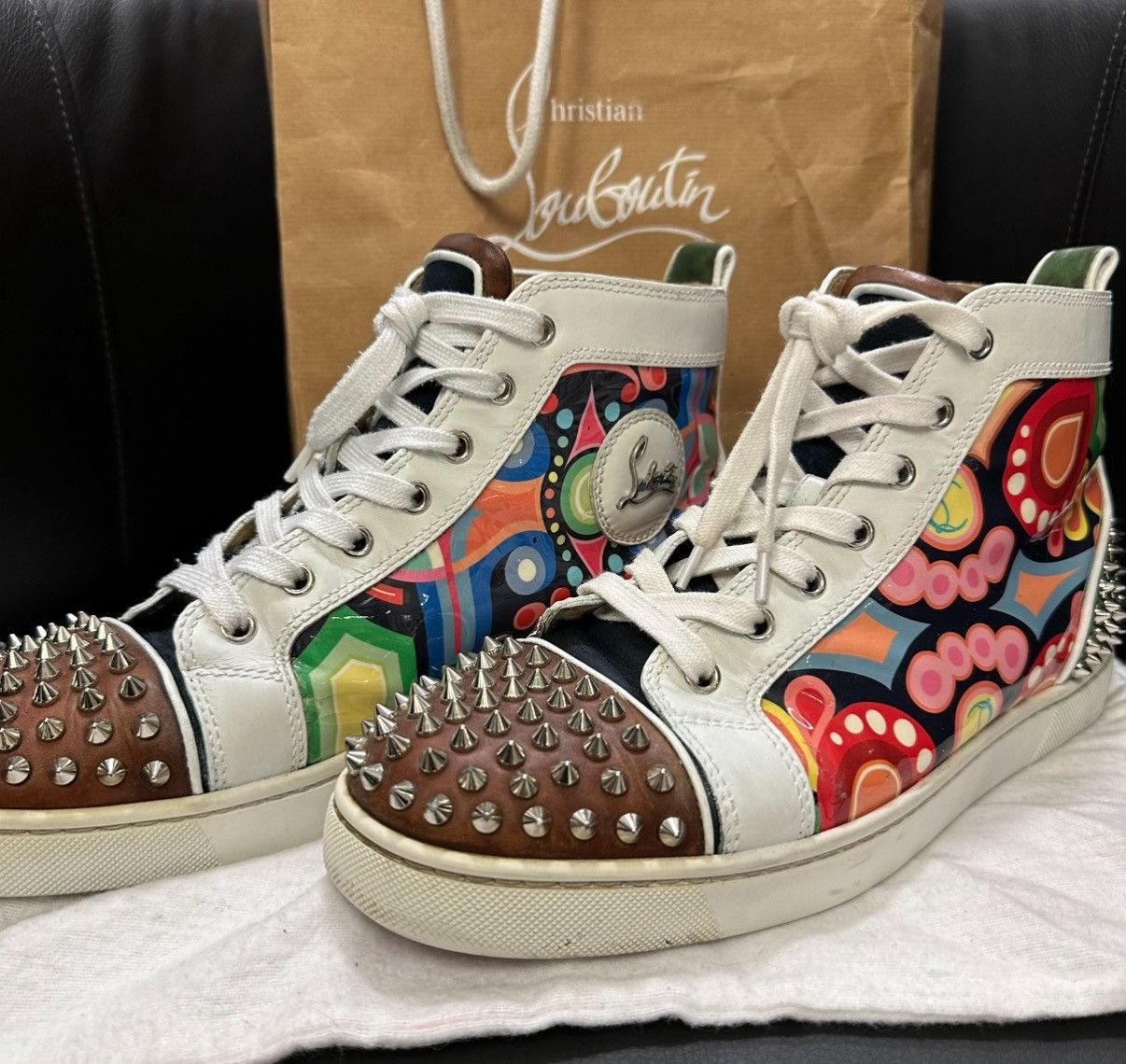 Christian Louboutin Christian Louboutin Multicolor Spiked Sneakers – original Size US 8 / EU 41 - 7 Thumbnail