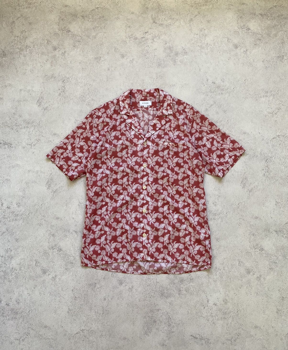 Eton Eton Mens Hawaiian Red Button Up Shirt Size L Size US L / EU 52-54 / 3 - 1 Thumbnail