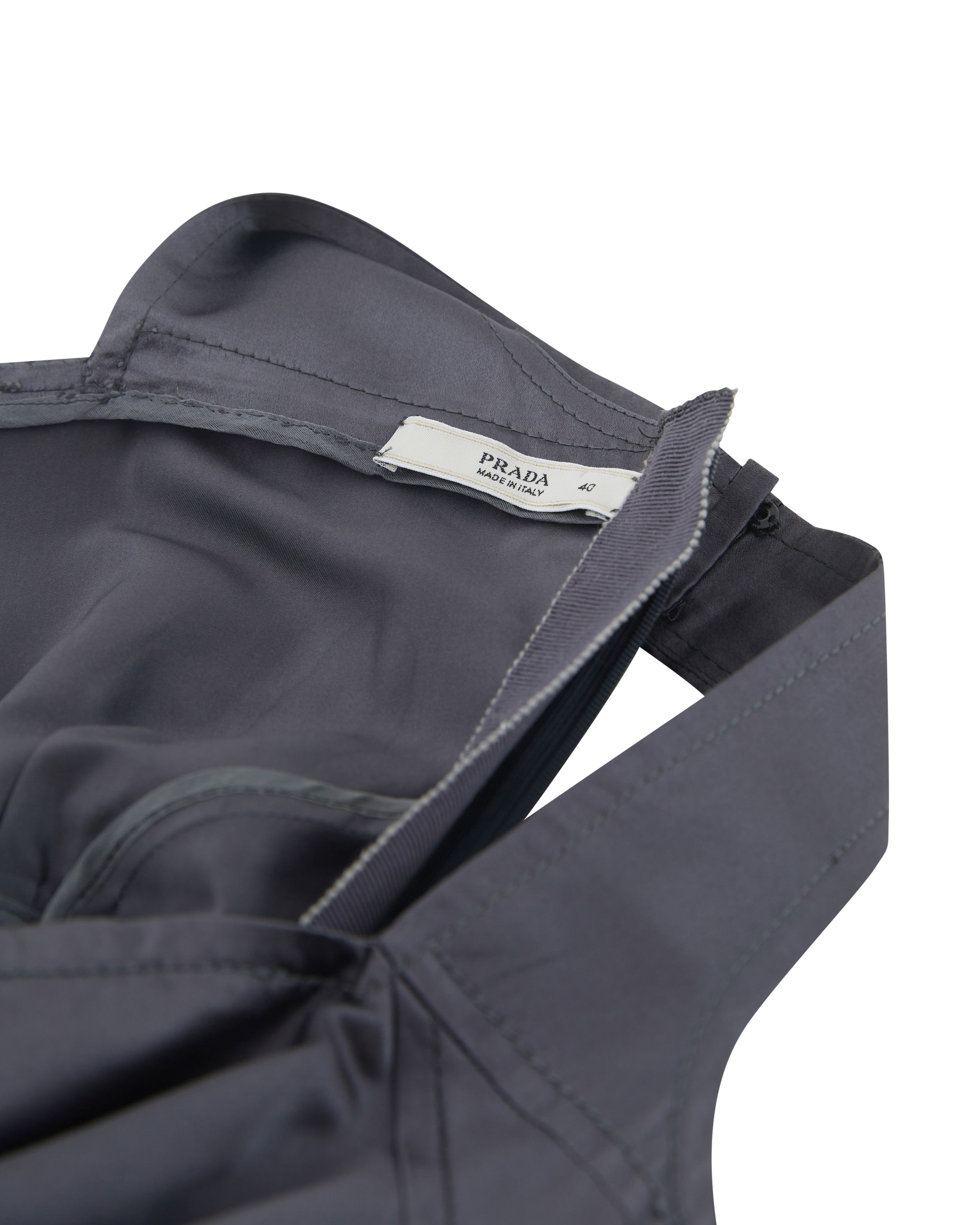 Prada Prada S/S 2007 Gray silky cocktail dress Size S / US 4 / IT 40 - 5 Thumbnail