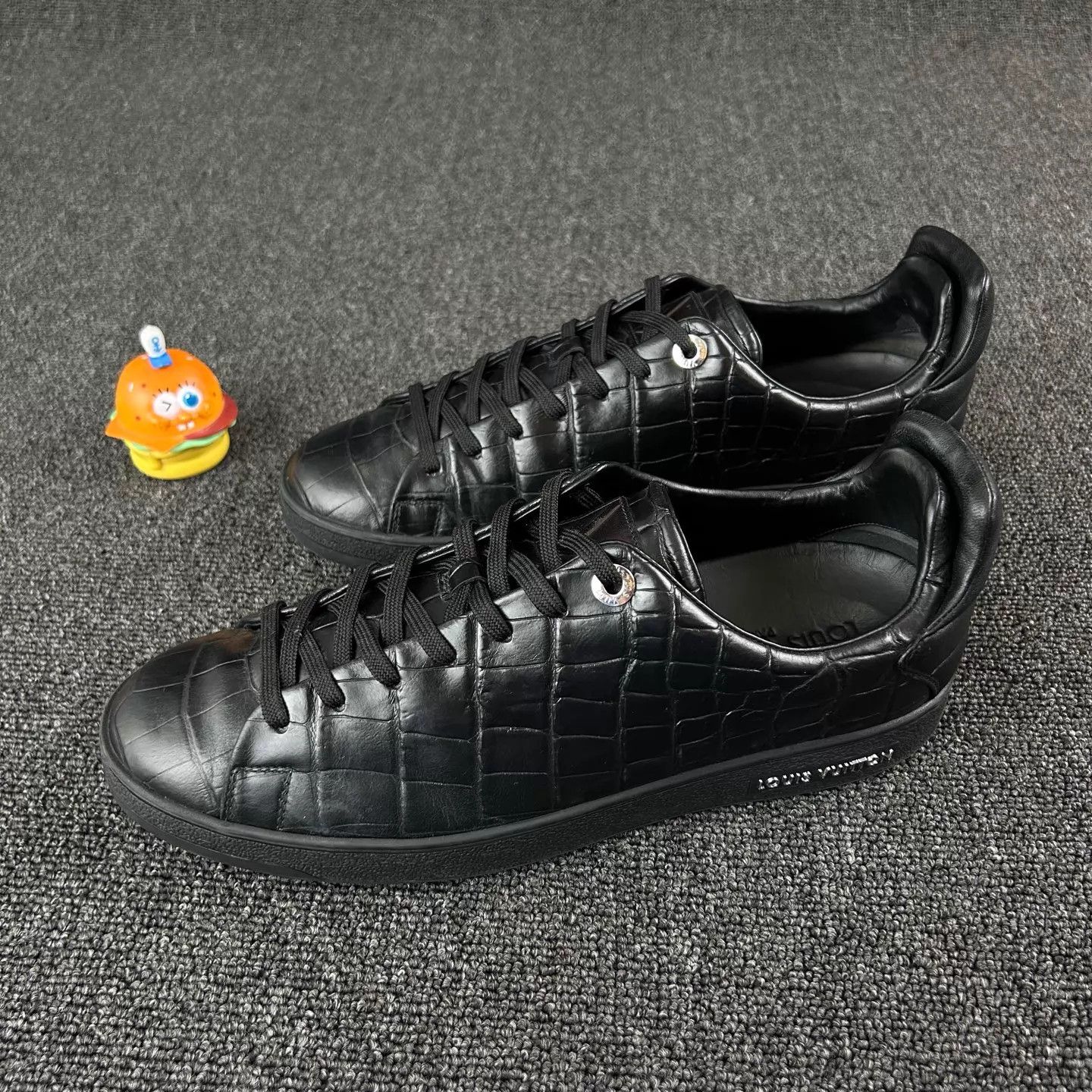 Louis Vuitton LV Black Crocodile Embossed Sneaker 41 Size US 8 / EU 41 - 1 Thumbnail