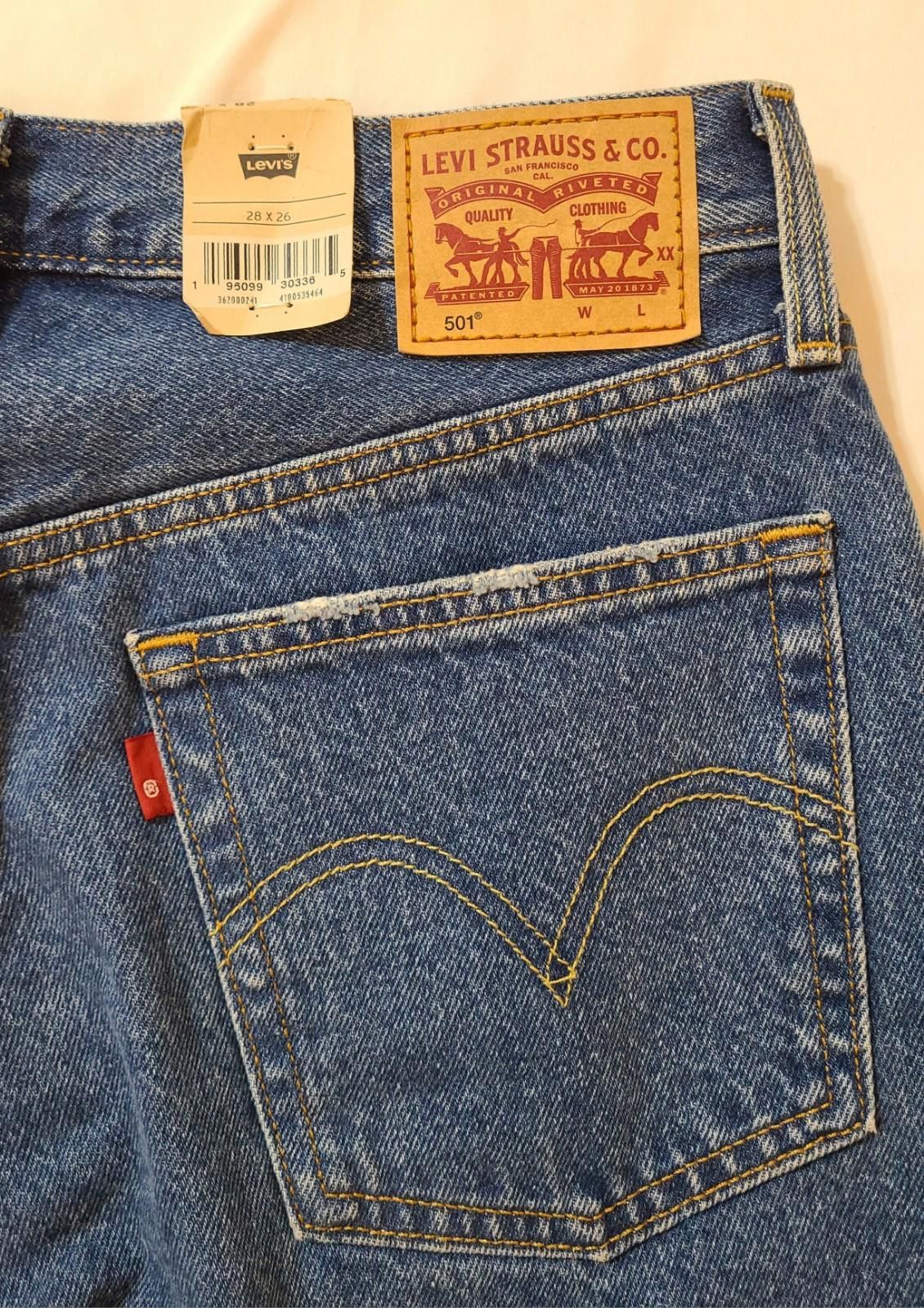 Levi's NWT 2022 Levis 501 Original Cropped Jeans Sz 28x26 Waterless Size US 28 / EU 44 - 6 Thumbnail