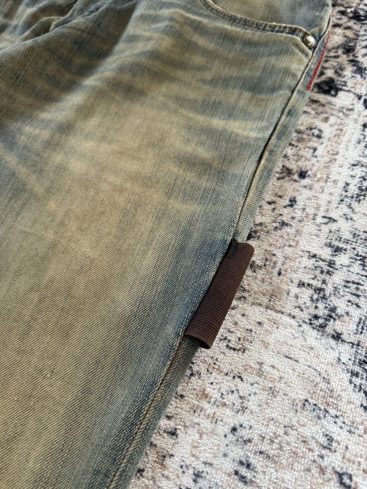 Le Grande Bleu (L.G.B.) Edwin Tokyo Mud Wash Distressed Flared Jeans Size US 36 / EU 52 - 12 Thumbnail