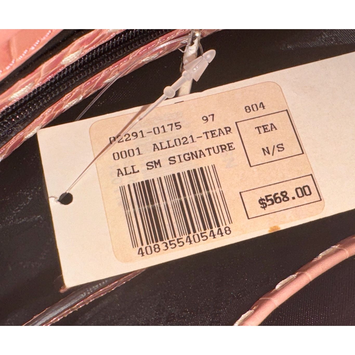 Bcbgmaxazria NWT NEW VTG BCBG MAXAZRIA Croc Embossed Bag Pink Silver Bag Size ONE SIZE - 2 Thumbnail