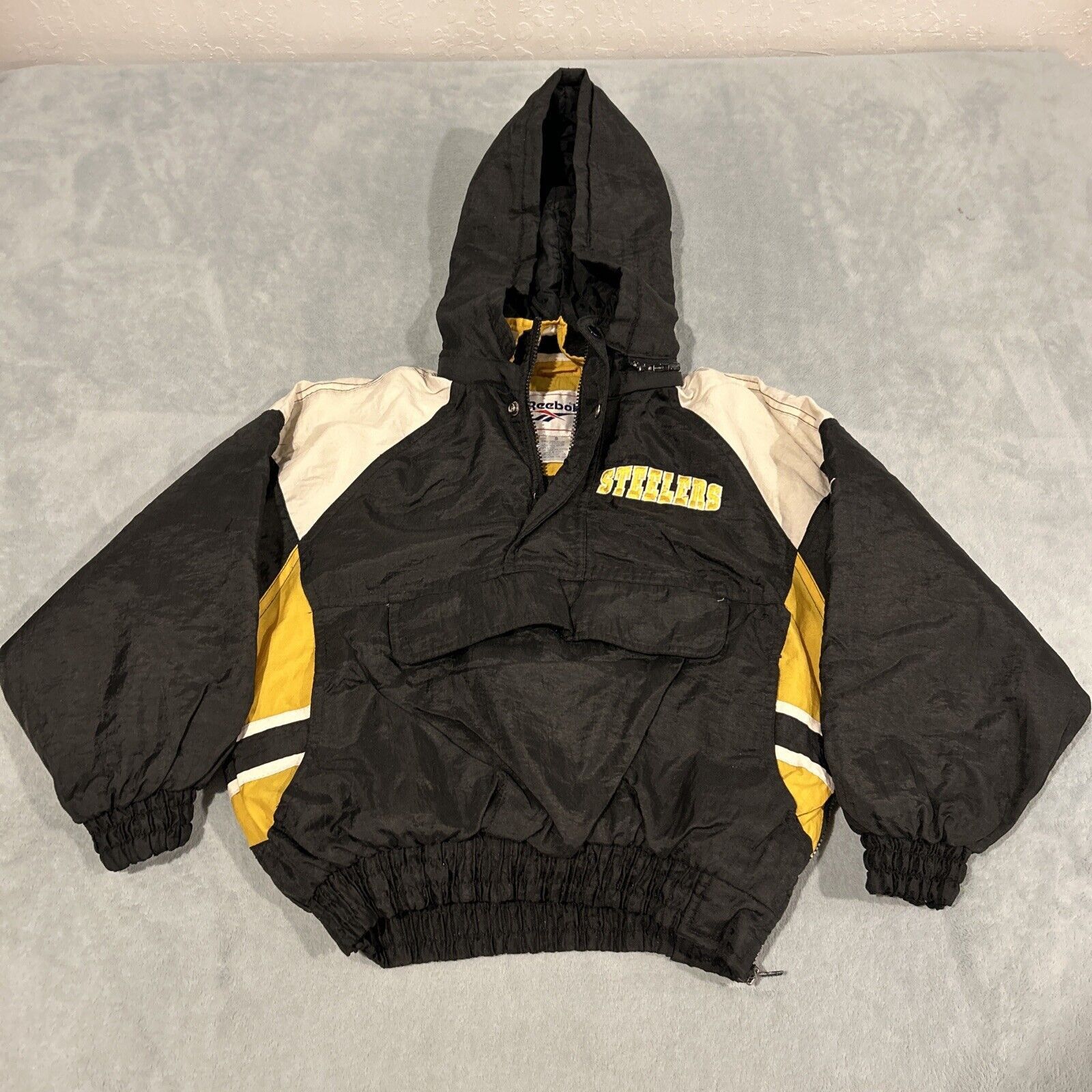 Reebok VTG Reebok Pittsburgh Steelers Puffer Hoodie Youth Small BIO Size S / US 4 / IT 40 - 3 Thumbnail