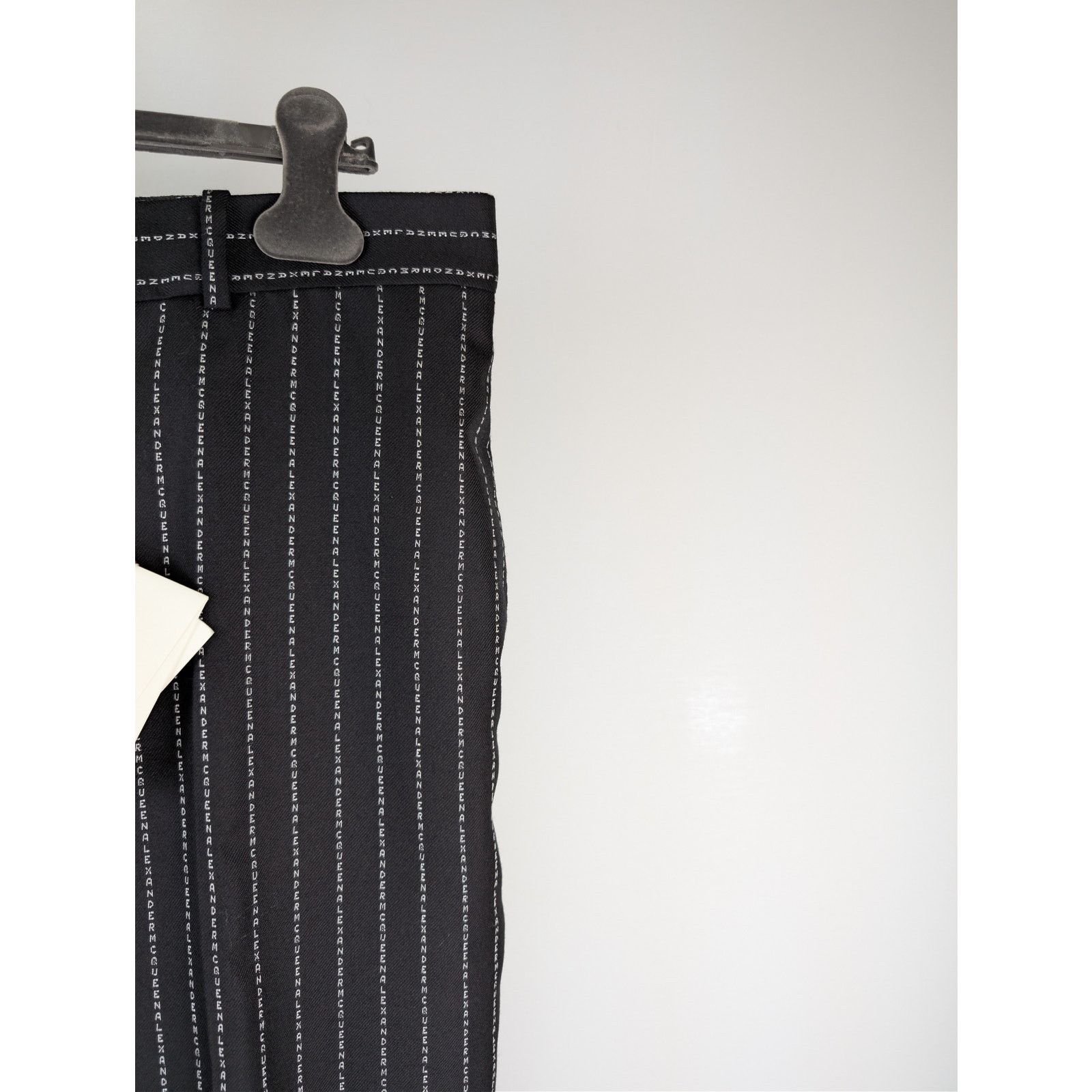 Alexander McQueen o1rshd1 McQueen Lettered Pinstripe Pants in Black/White Size US 40 / EU 56 - 5 Thumbnail