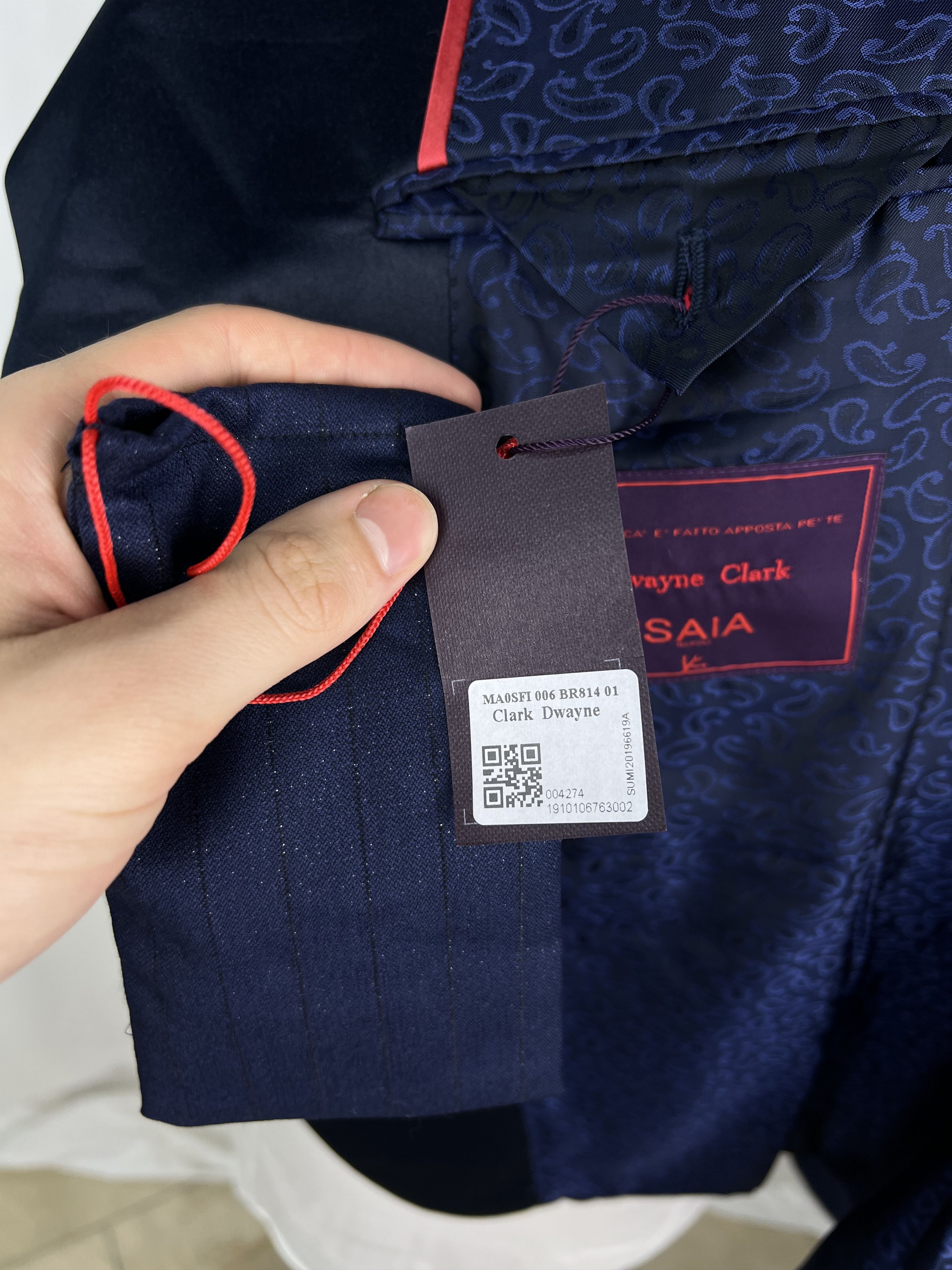 Isaia NWT Bespoke Shiny Striped Wool Peak-Lapel Tuxedo Blazer Size 46R - 11 Thumbnail