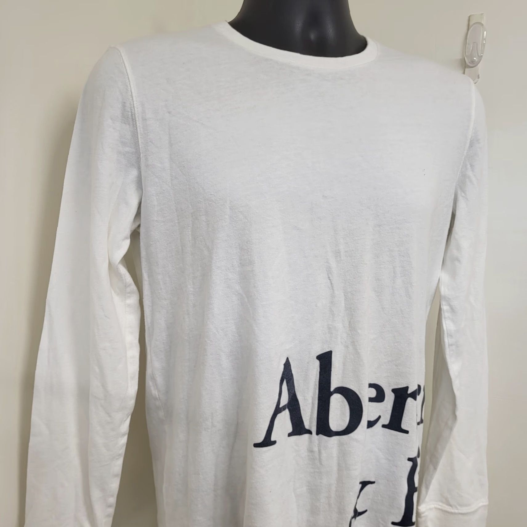 Abercrombie & Fitch VINTAGE Abercrombie & Fitch Shirt Unisex Adults Small Regular T-Shirt Long Sleeve Blue White Preppy Logo Size US S / EU 44-46 / 1 - 4 Thumbnail