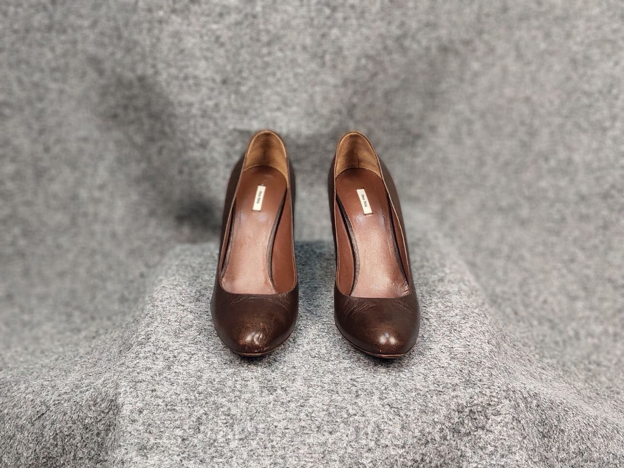 Miu Miu Vintage Luxurious Miu Miu Design Leather Brown Retro Heels Size US 9 / IT 39 - 6 Thumbnail