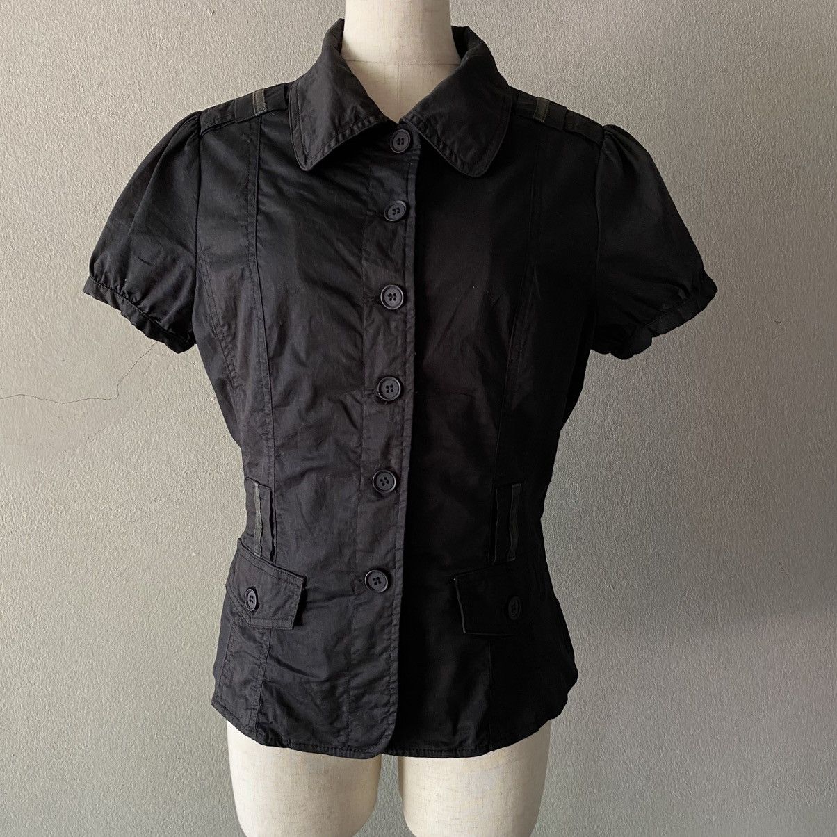 Designer × Japanese Brand USNS GIRLS Black Peter Pan Collar Puff-Sleeve Shirt Size M / US 6-8 / IT 42-44 - 17 Thumbnail