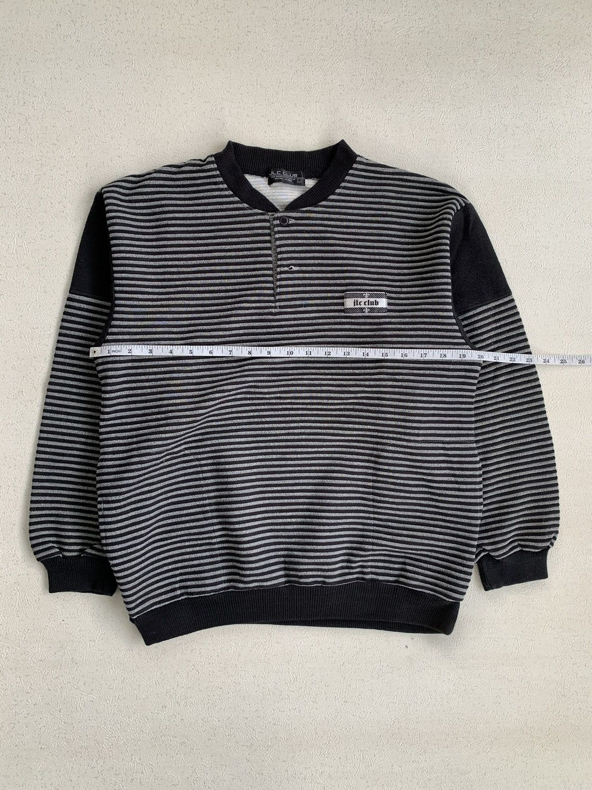 Le Grande Bleu (L.G.B.) Y2K JLC CLUB STRIPE JAPANESE SWEATSHIRT IFSIX LGB STYLE Size US L / EU 52-54 / 3 - 2 Thumbnail