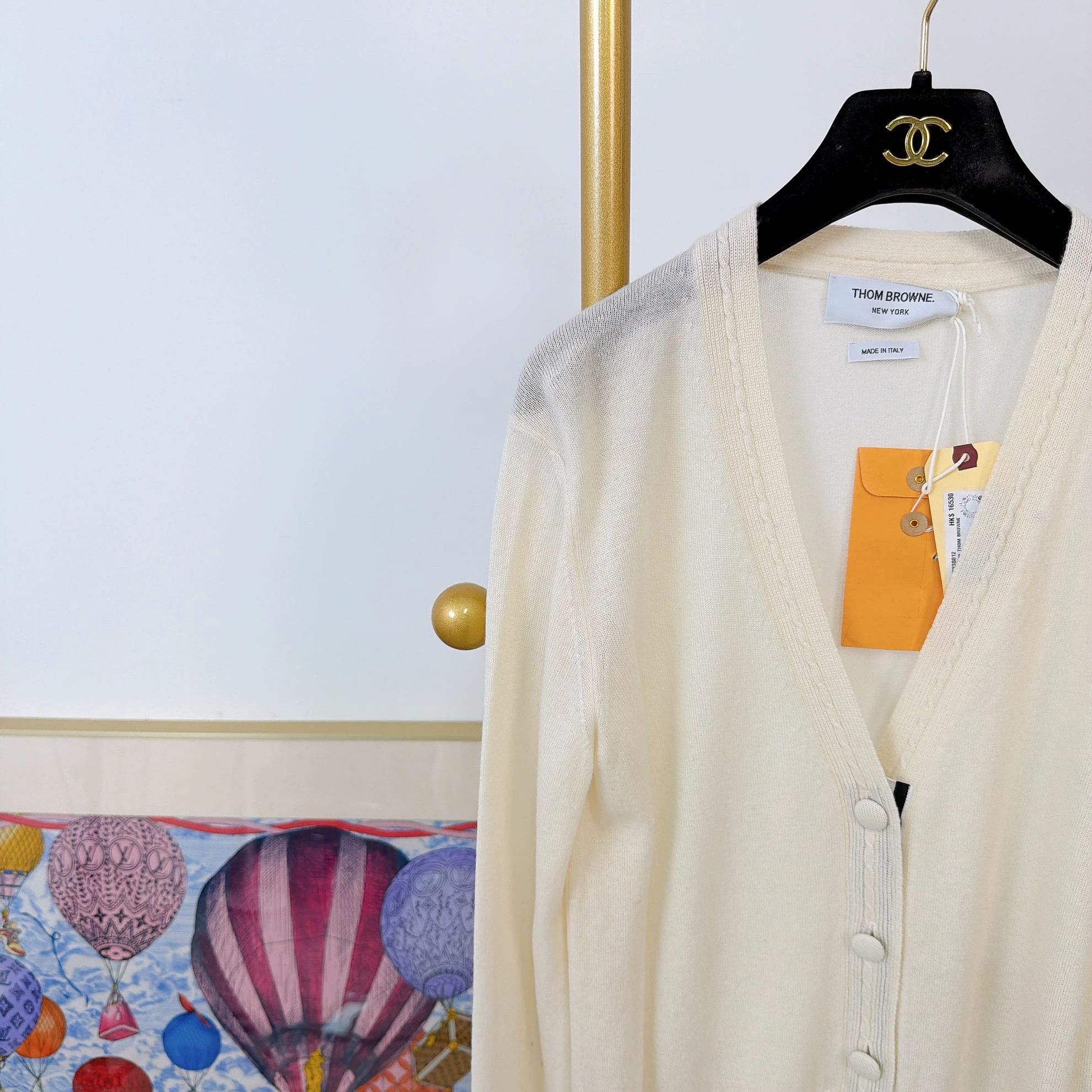 Thom Browne Thom Browne Beige Knit Cardigan 42 NWOT Size L / US 10 / IT 46 - 3 Thumbnail