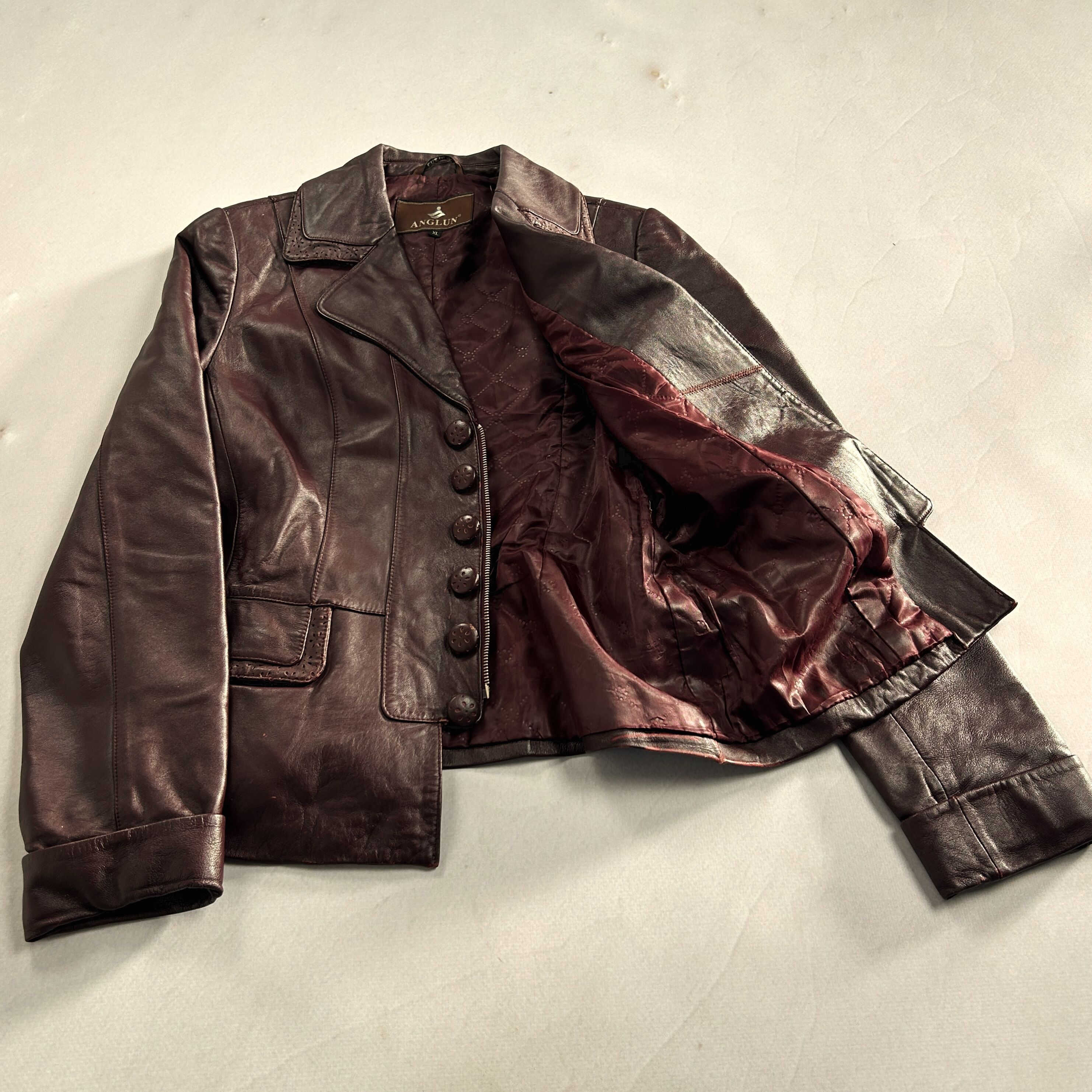 Vintage Y2K Fitted Leather Jacket Brown Tailored Minimal Blazer Size US S / EU 44-46 / 1 - 2 Thumbnail