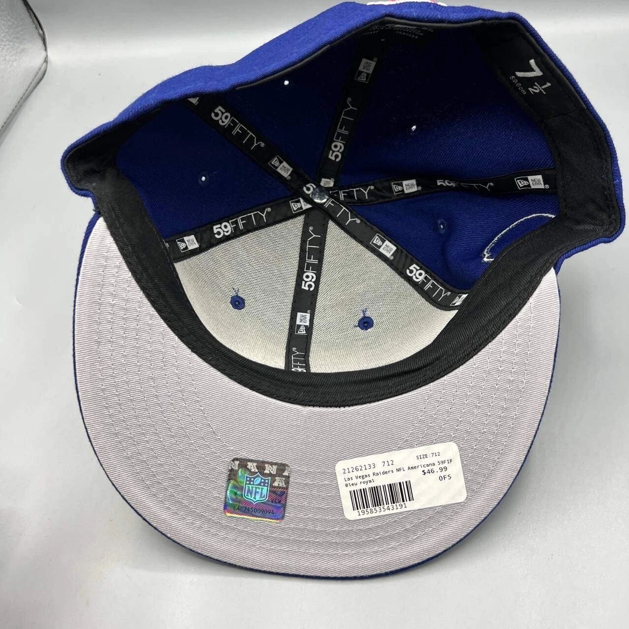 New Era Las Vegas Raiders Hat Men 7 1/2 59Fifty New Era NFL Fitted Size ONE SIZE - 2 Thumbnail