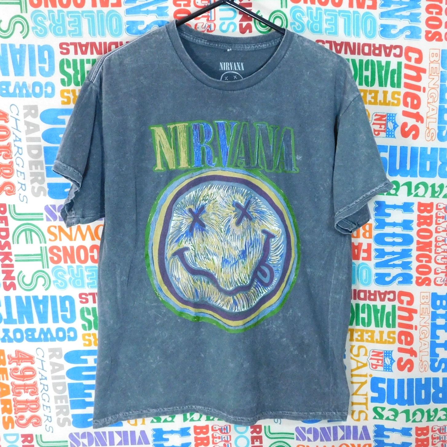Nirvana Nirvana Painted Smiley Logo Graphic Tee Size L Mineral Wash Size US L / EU 52-54 / 3 - 1 Thumbnail