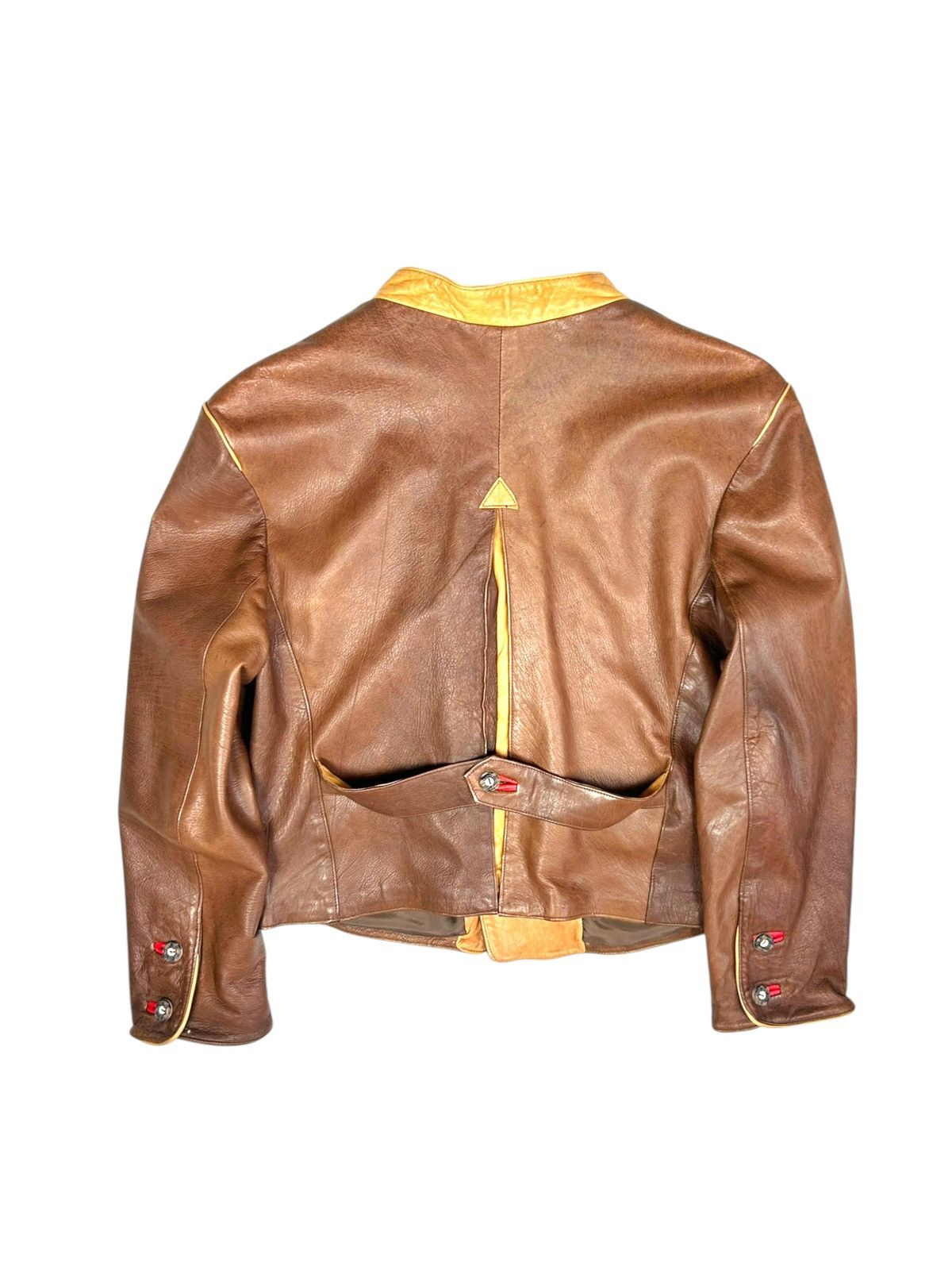 Vintage Vintage Brown Leather Jacket Bavarian Napoleon Y2K style Size US L / EU 52-54 / 3 - 2 Thumbnail