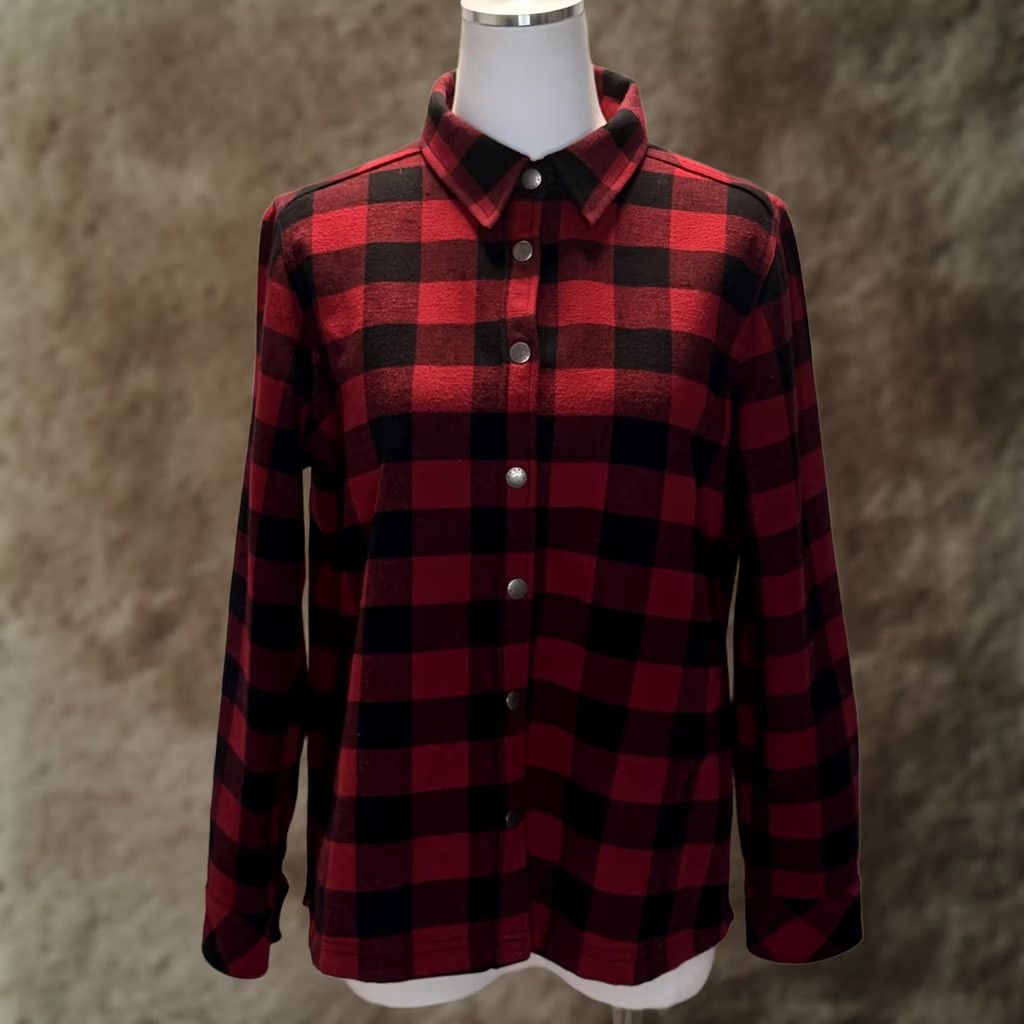 Orvis Orvis Jacket Womens L Red Black Buffalo Plaid Snap Front Lined Flannel Shirt Jacket Casual Outdoor Womens Regular Size L/E0 Size L / US 10 / IT 46 - 1 Thumbnail