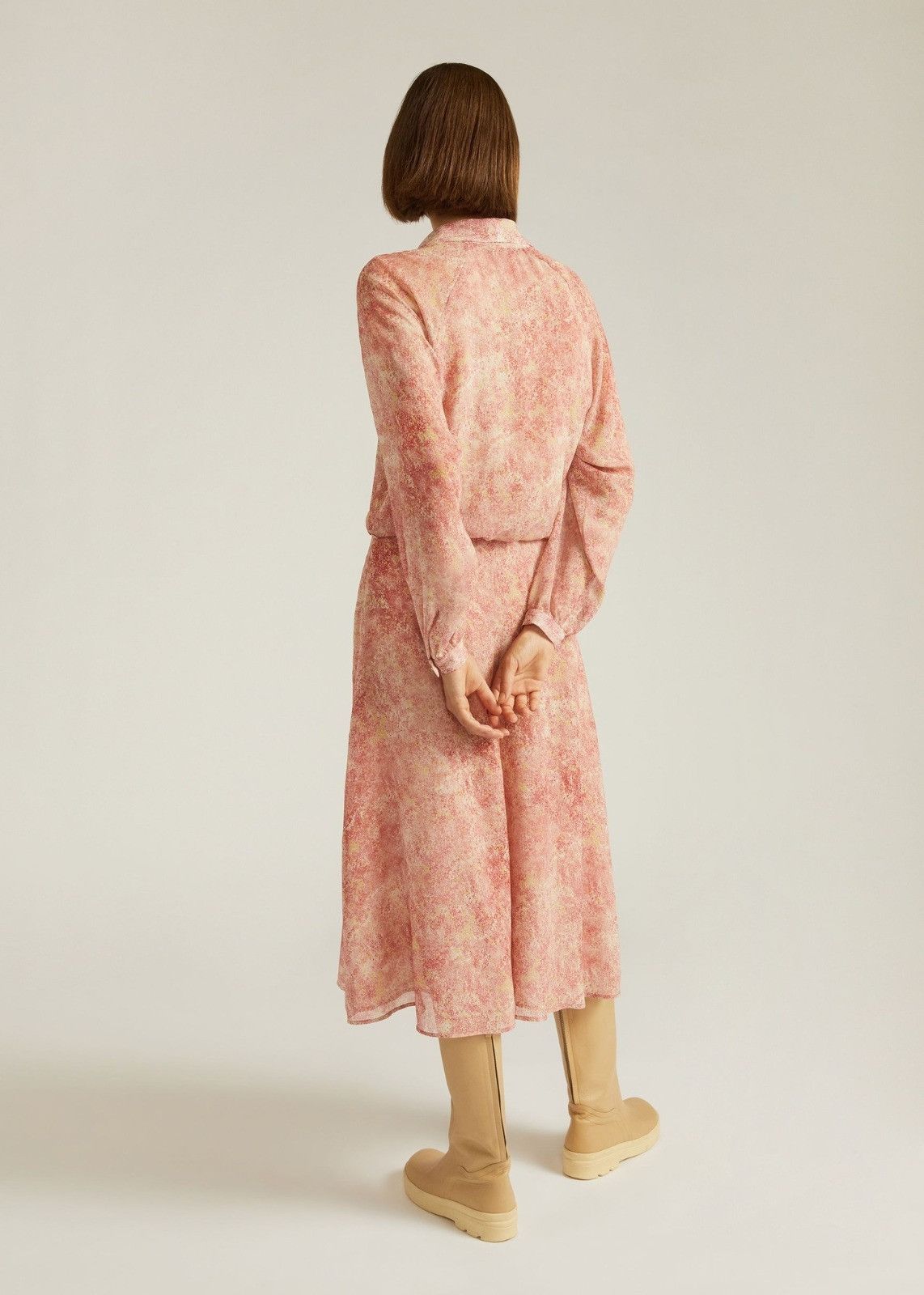 Loro Piana o1srvl11e0824 Alexandra Midi Dress in Pink Size L / US 10 / IT 46 - 4 Thumbnail