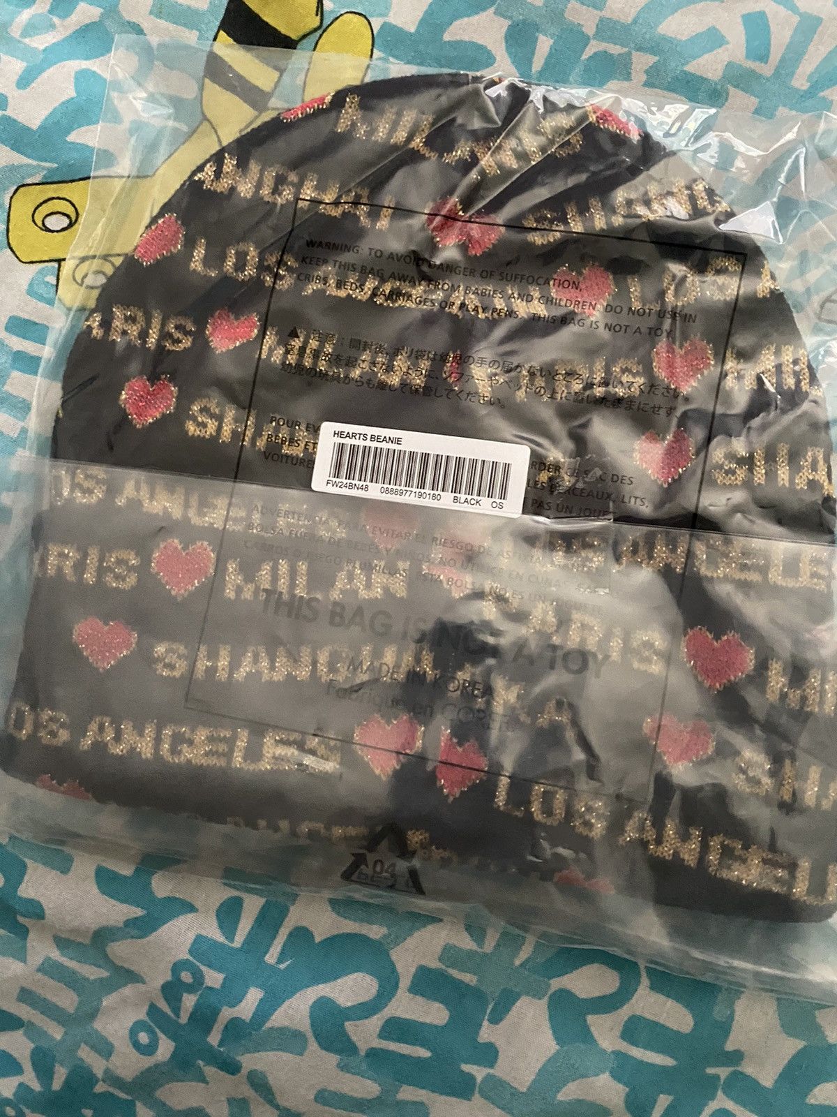 Supreme Supreme Hearts Beanie Black FW24 Size ONE SIZE - 5 Thumbnail
