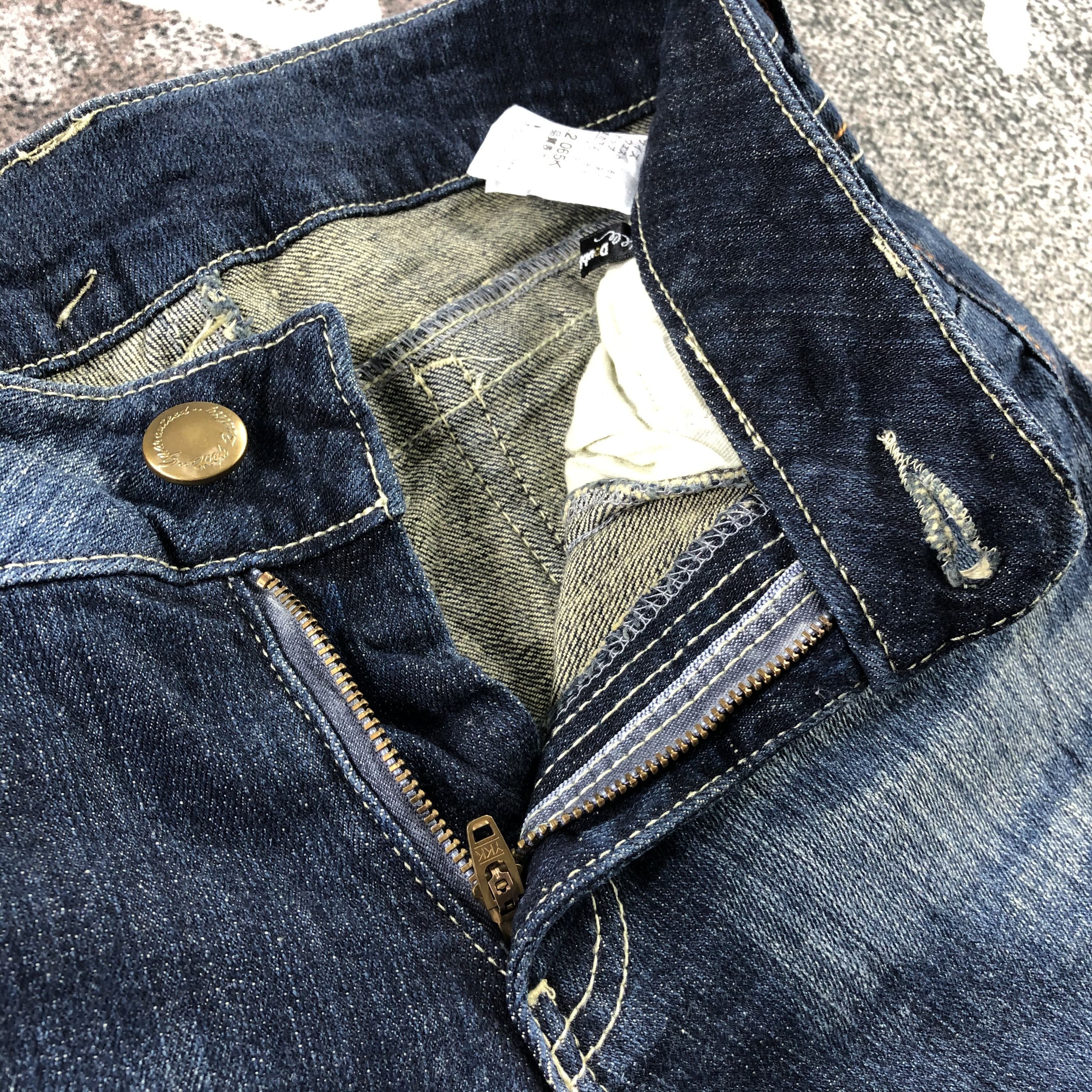 Japanese Brand Double Focus Jeans Faded Blue Flare Denim KJ1315 Size 29" - 6 Thumbnail