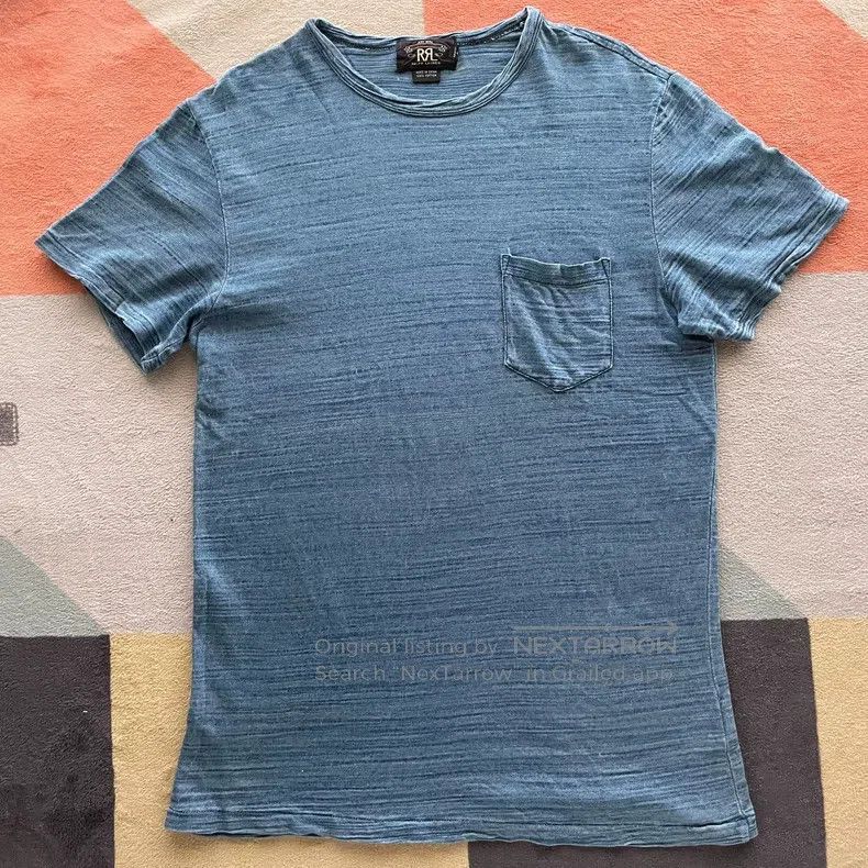RRL Ralph Lauren RRL Ralph Lauren Indigo-dyed bamboo节cotton short-sleeve T- Size US S / EU 44-46 / 1 - 1 Thumbnail