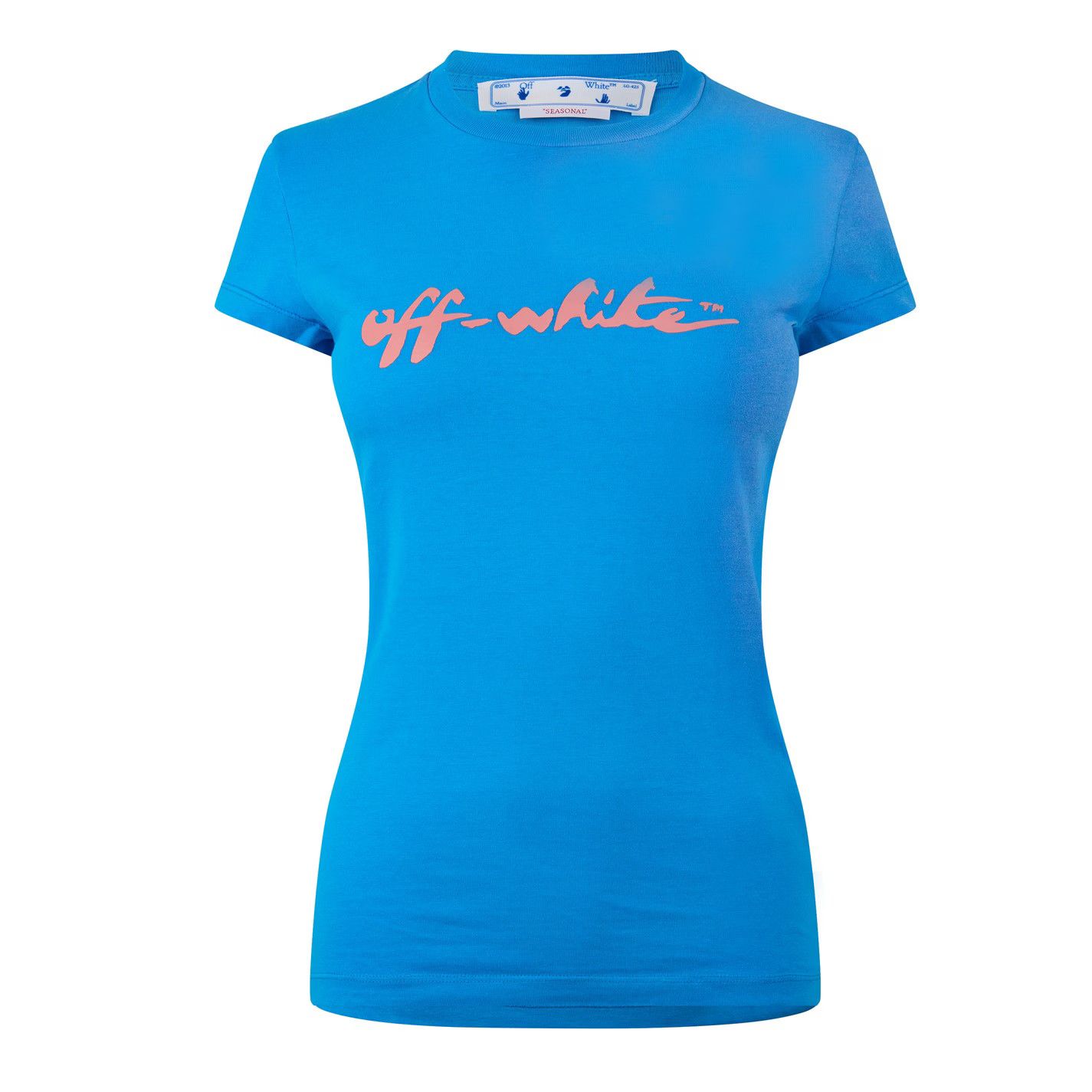 Off-White o1g2r1mq1224 Script Logo T Shirt in Blue Size XL / US 12-14 / IT 48-50 - 1 Thumbnail